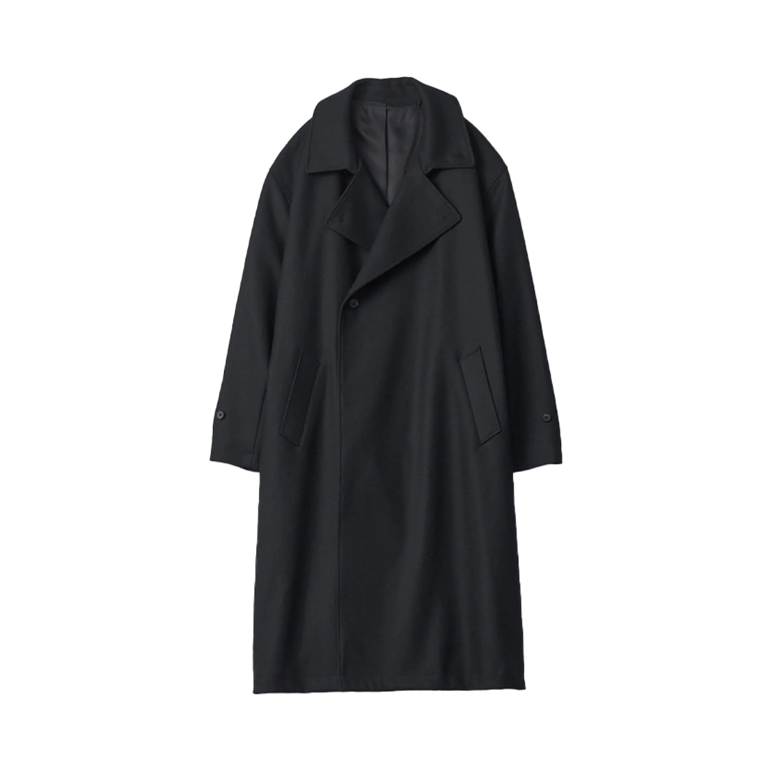 KM4DCOBSI11BK ssstein Oversized Double Breasted Coat Black - 24FW