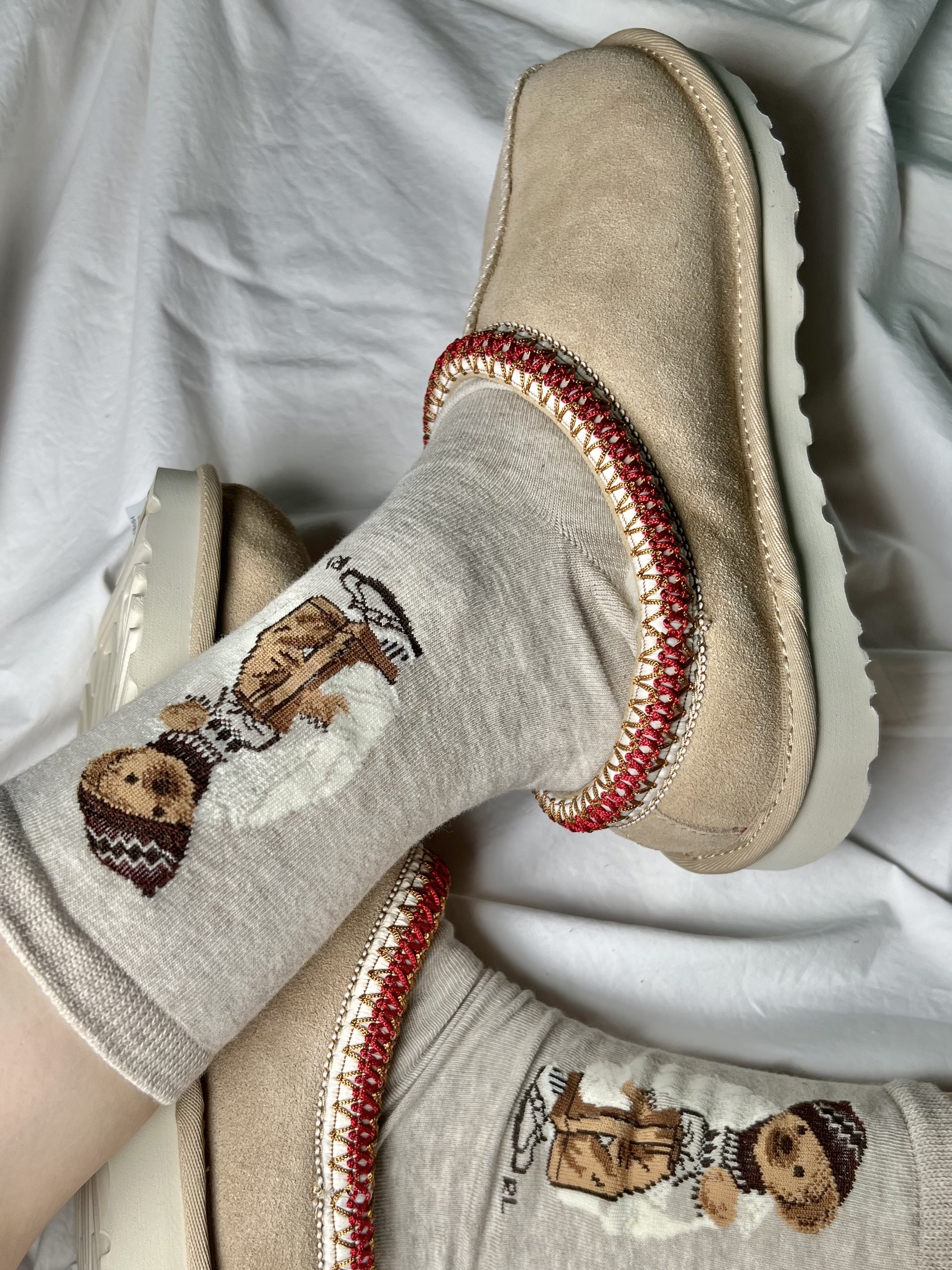 (W) UGG Tasman Slipper Sand Dark Cherry, (W) UGG Tasman Slipper Chestnut 착용 스타일