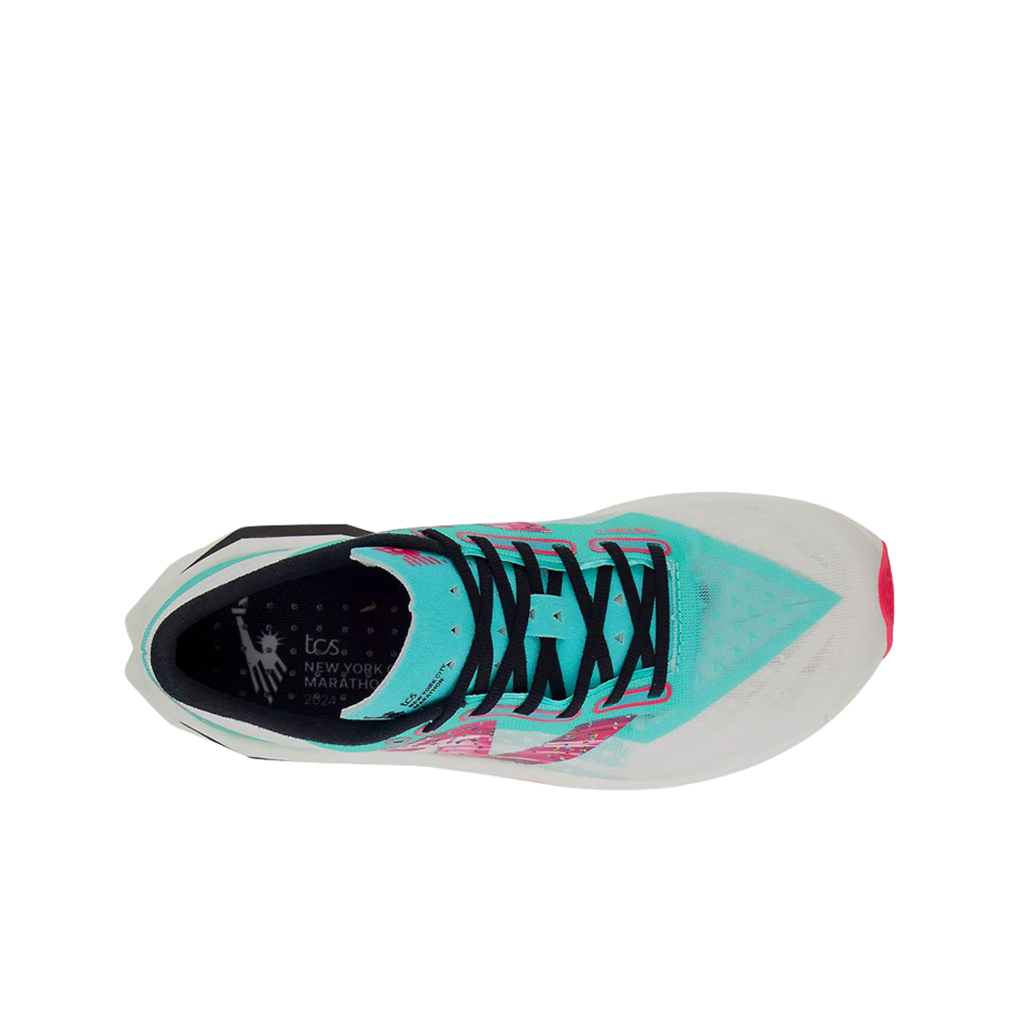 (W) 뉴발란스 퓨어셀 슈퍼컴프 엘리트 v4 TCS NYC 마라톤 사이버 제이드 화이트 - B 스탠다드((W) New Balance Fuelcell SuperComp Elite v4 TCS NYC Marathon Cyber Jade White - B Standard) - 2