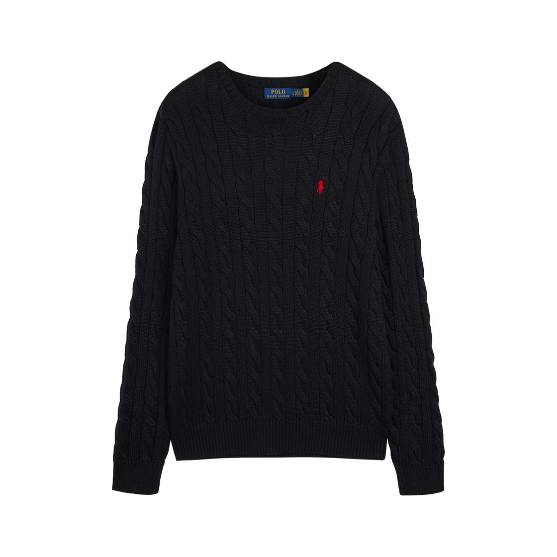 KM4DKNPRL37BK [30%적립] Polo Ralph Lauren Cable Knit Cotton Sweater Black - 대표 이미지 #1