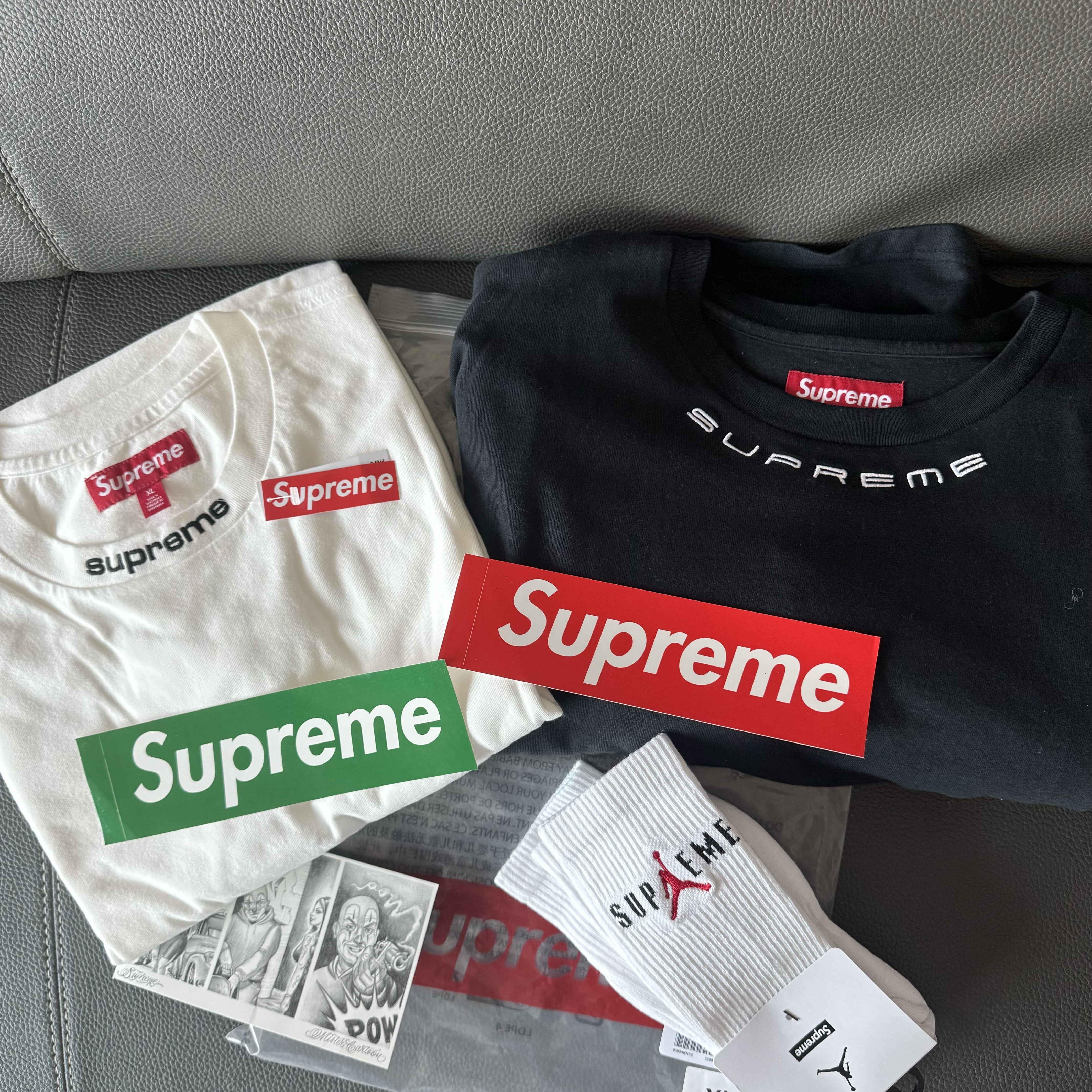 Supreme Embroidered Collar L/S Top White - 24FW 착용 스타일
