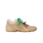 (W) New Balance x Miu Miu 530 SL Bleached Leather Sneakers Ecru