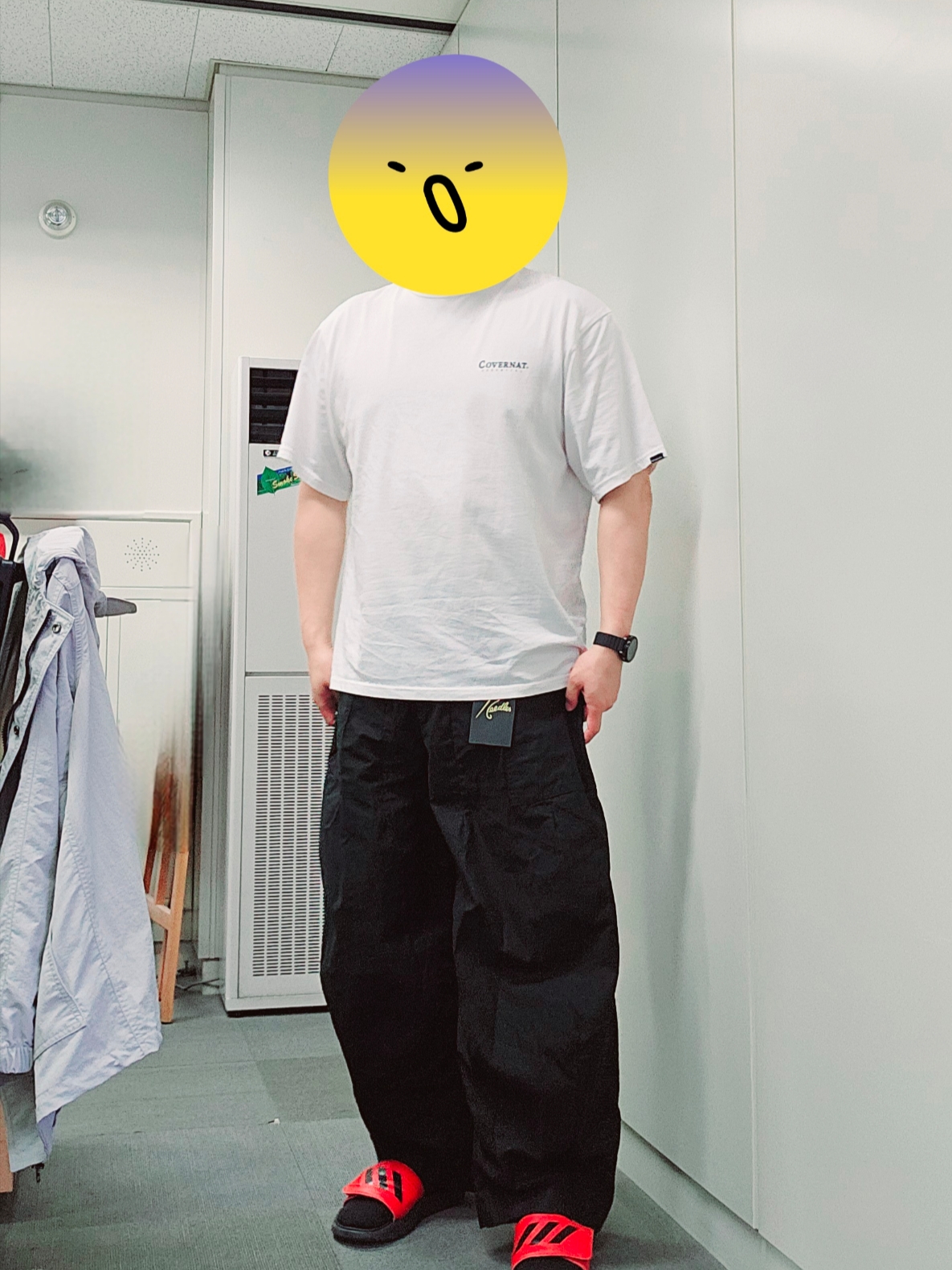 Covernat Small Authentic Logo T-Shirt White, Samsung Galaxy Watch5 40mm LTE Silver (Korean Ver.) 착용 스타일