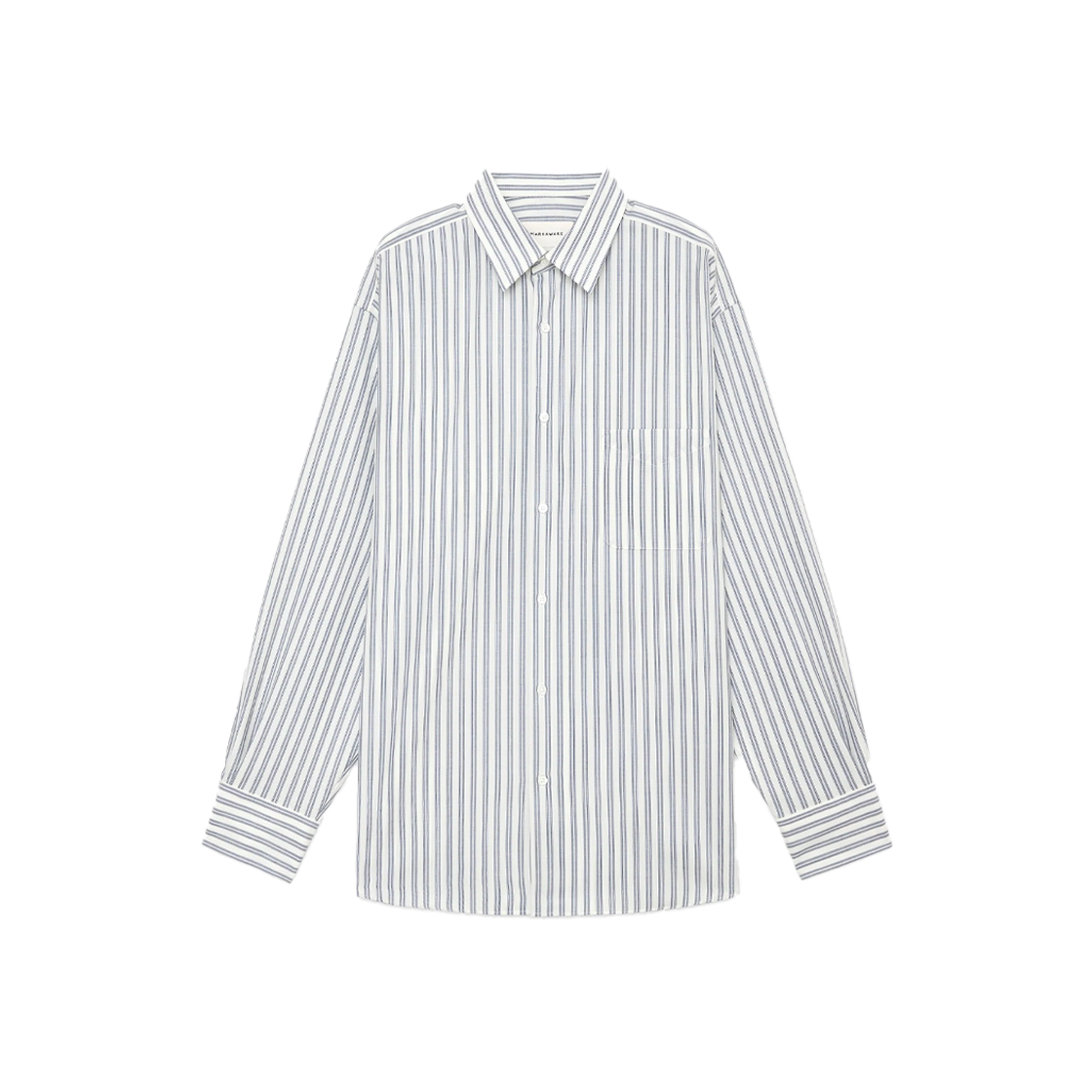 마카웨어 컴포트 핏 셔츠 화이트 블루 스트라이프 - 24FW(Markaware Comfort Fit Shirt White Blue Stripe - 24FW)