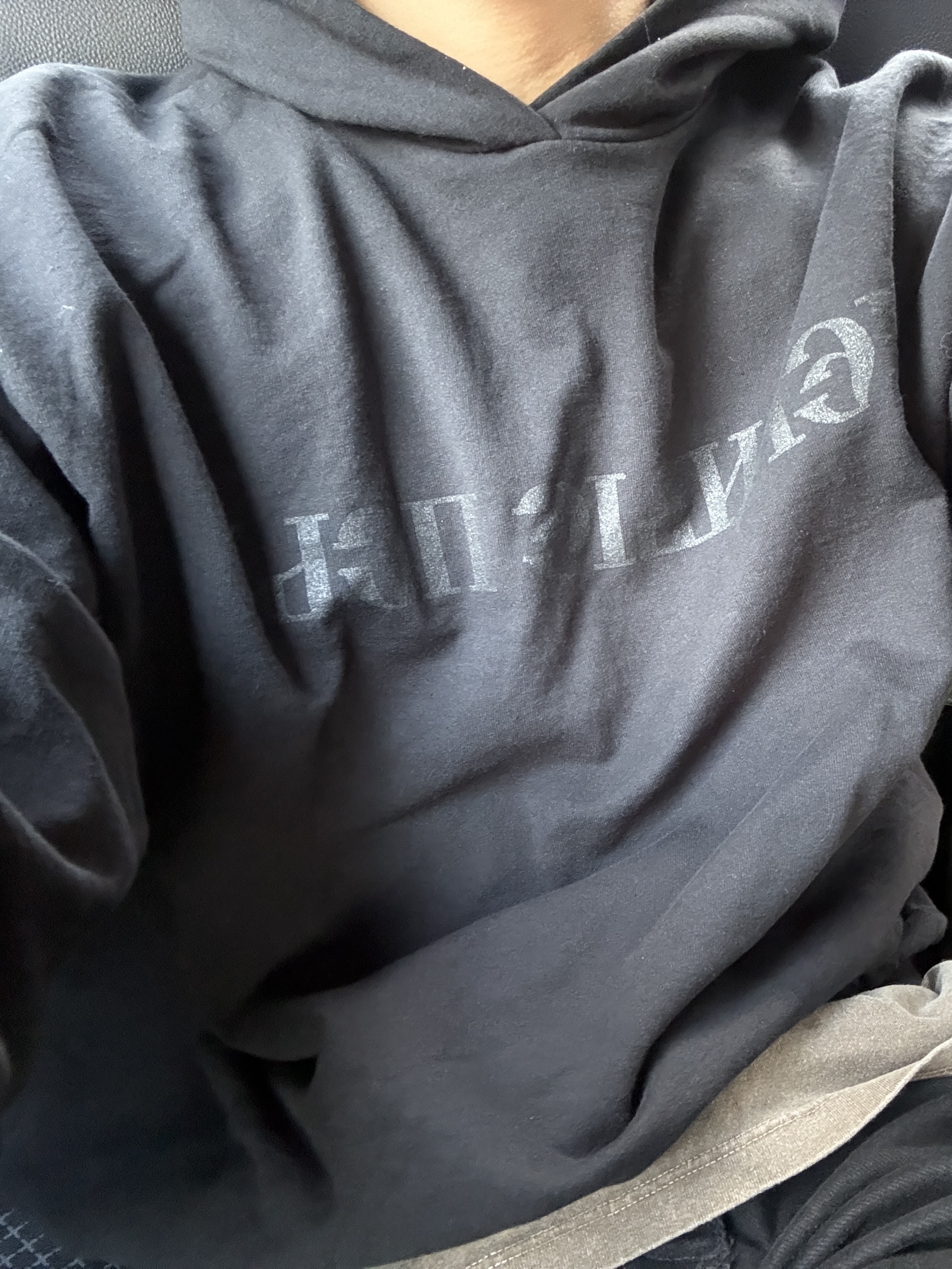 Yeezy x Gosha Rubchinskiy YZY Black Dogs Hoodie Black, Nike Air Force 1 Mid '07 Black 착용 스타일 - 3