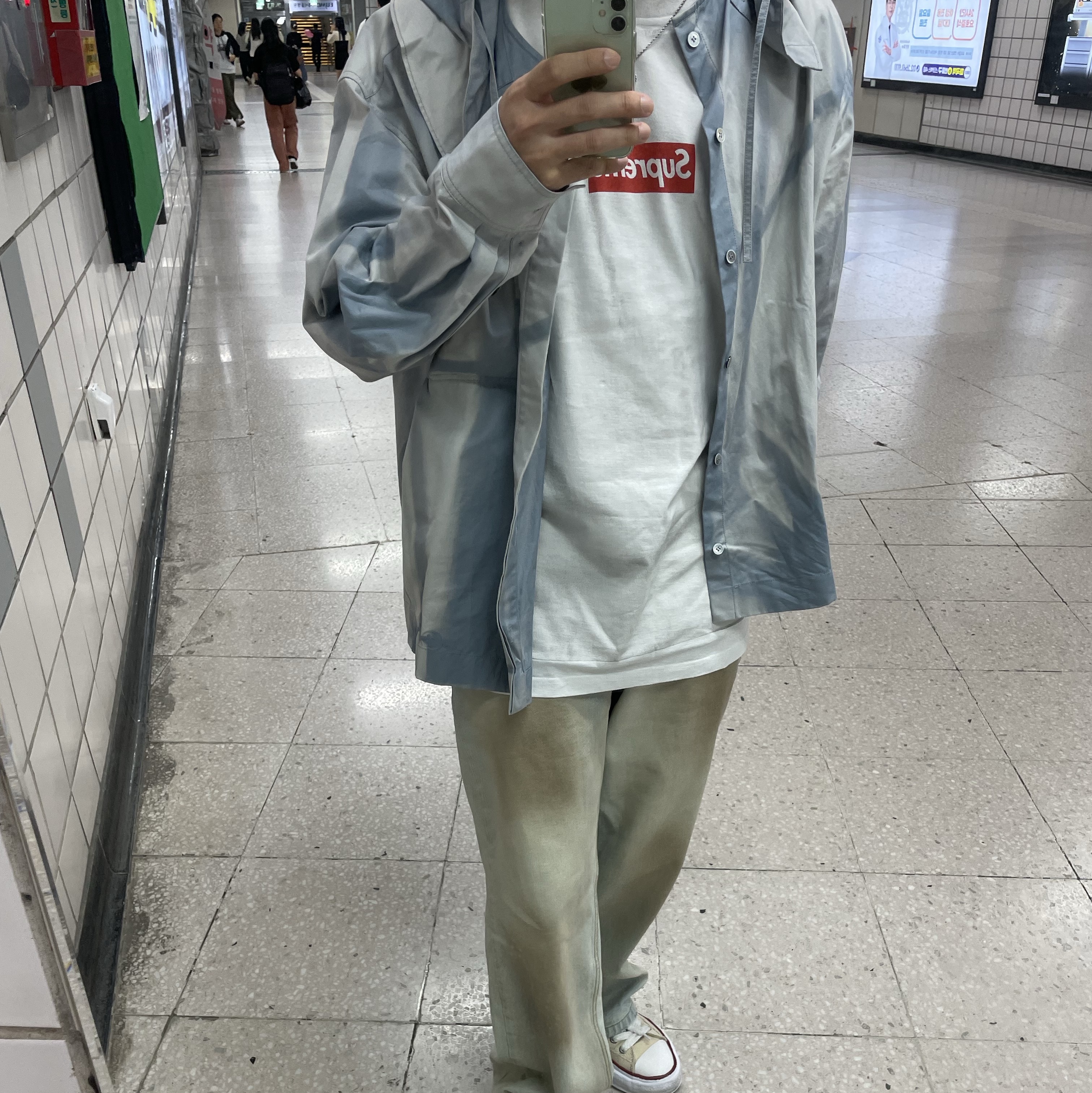Supreme x MM6 Maison Margiela Box Logo T-Shirt White - 24SS, Maison Mihara Yasuhiro Peterson OG Sole Canvas Low-top Sneakers Natural 착용 스타일