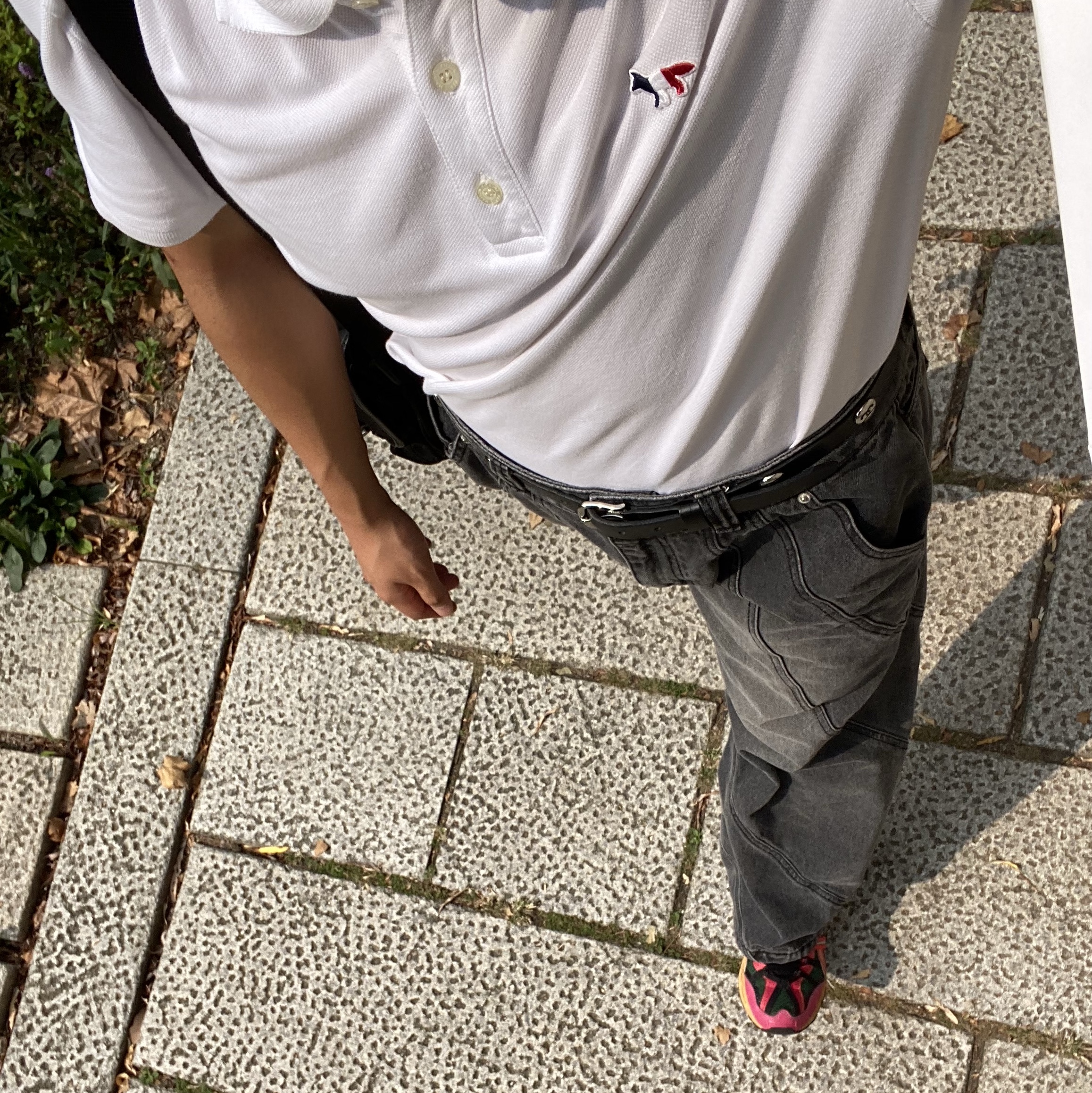 Asics x Andersson Bell Gel-Sonoma 15-50 Bright Rose Evergreen, Stussy SS Link Studded Belt Black 착용 스타일 - 1