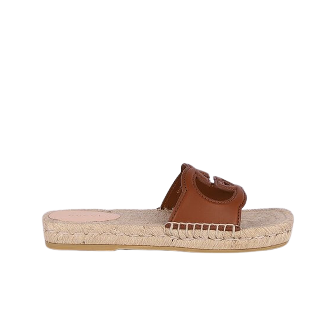 (W) 구찌 인터로킹 G 컷 아웃 슬라이드 샌들 브라운 레더((W) Gucci Interlocking G Cut Out Slide Sandals Brown Leather) - 1