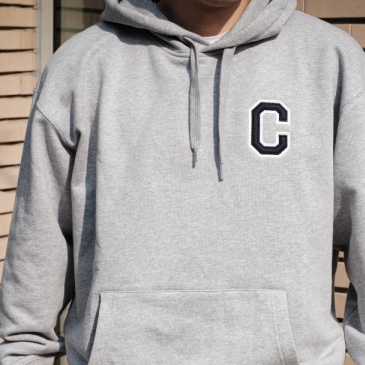 Covernat C Logo Hoodie Melange Gray 착용 스타일