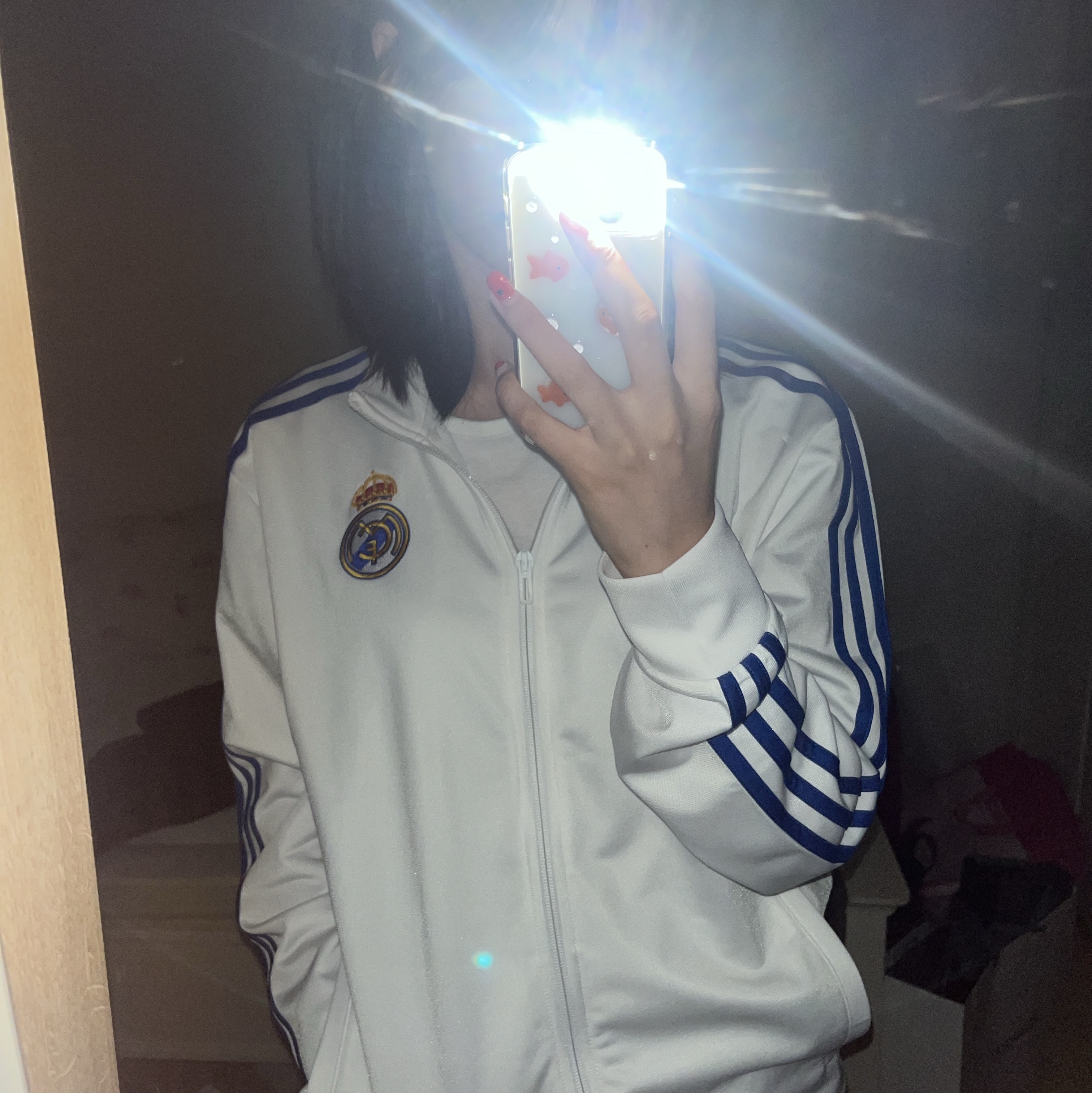 Adidas Real Madrid DNA Track Top White - US Sizing 착용 스타일 - 1