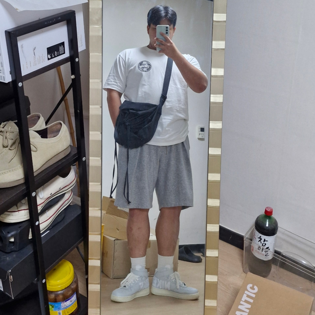 Nike Air Force 1 Mid '07 Premium Copy and Paste, Stussy Dot Stamp T-Shirt White 착용 스타일