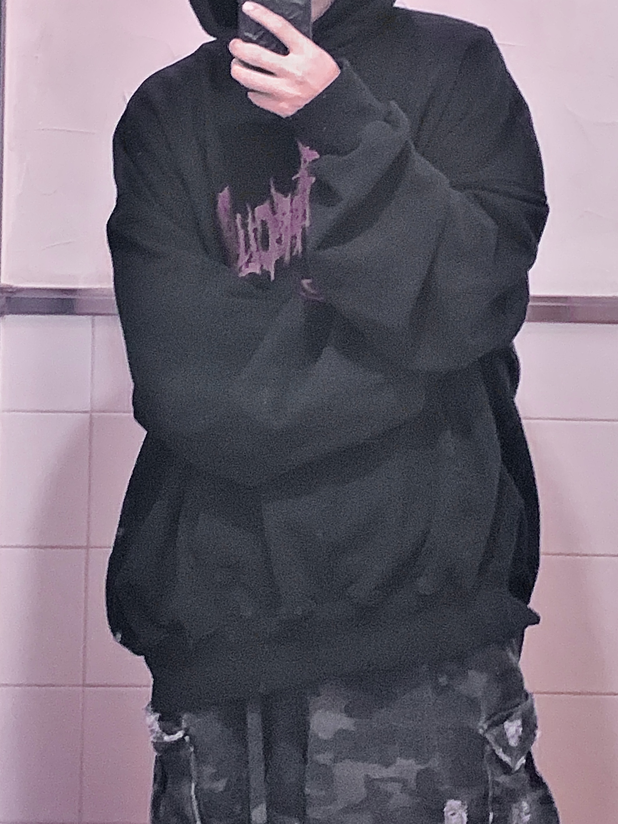 Balenciaga Steroid Derby Black, Project G/R Mind Slaughter Vintage Washeed Hoodie Black 착용 스타일 - 4