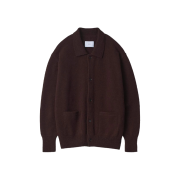 ssstein Fine Alpaca Knit Collared Cardigan Dark Brown - 24FW