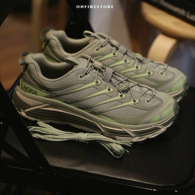 Hoka Mafate Three 2 Barely Seed Green, Hoka Mafate Three 2 Black 착용 스타일