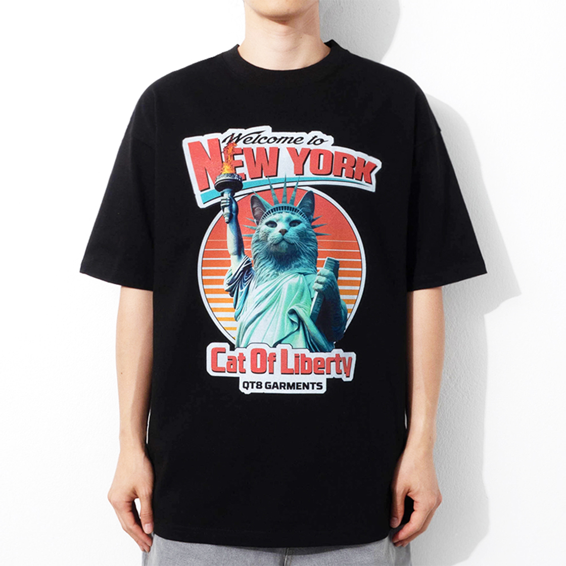 큐티에잇 가먼츠 캣 오브 리버티 티 블랙(QT8 GARMENTS Cat of Liberty Tee Black) - 3
