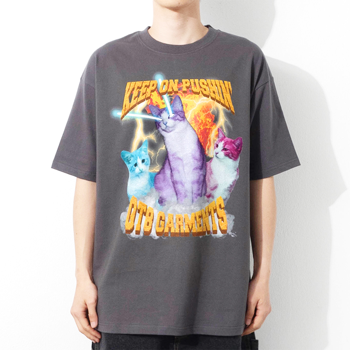 큐티에잇 가먼츠 와일드 캣 티 차콜(QT8 GARMENTS Wild Cat Tee Charcoal) - 3