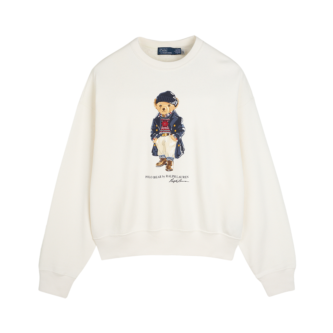 [30%적립] 폴로 랄프 로렌 우먼 폴로 베어 플리스 크루넥 화이트 - 24FW([30%적립] Polo Ralph Lauren Women Polo Bear Fleece Crew Neck White - 24FW)