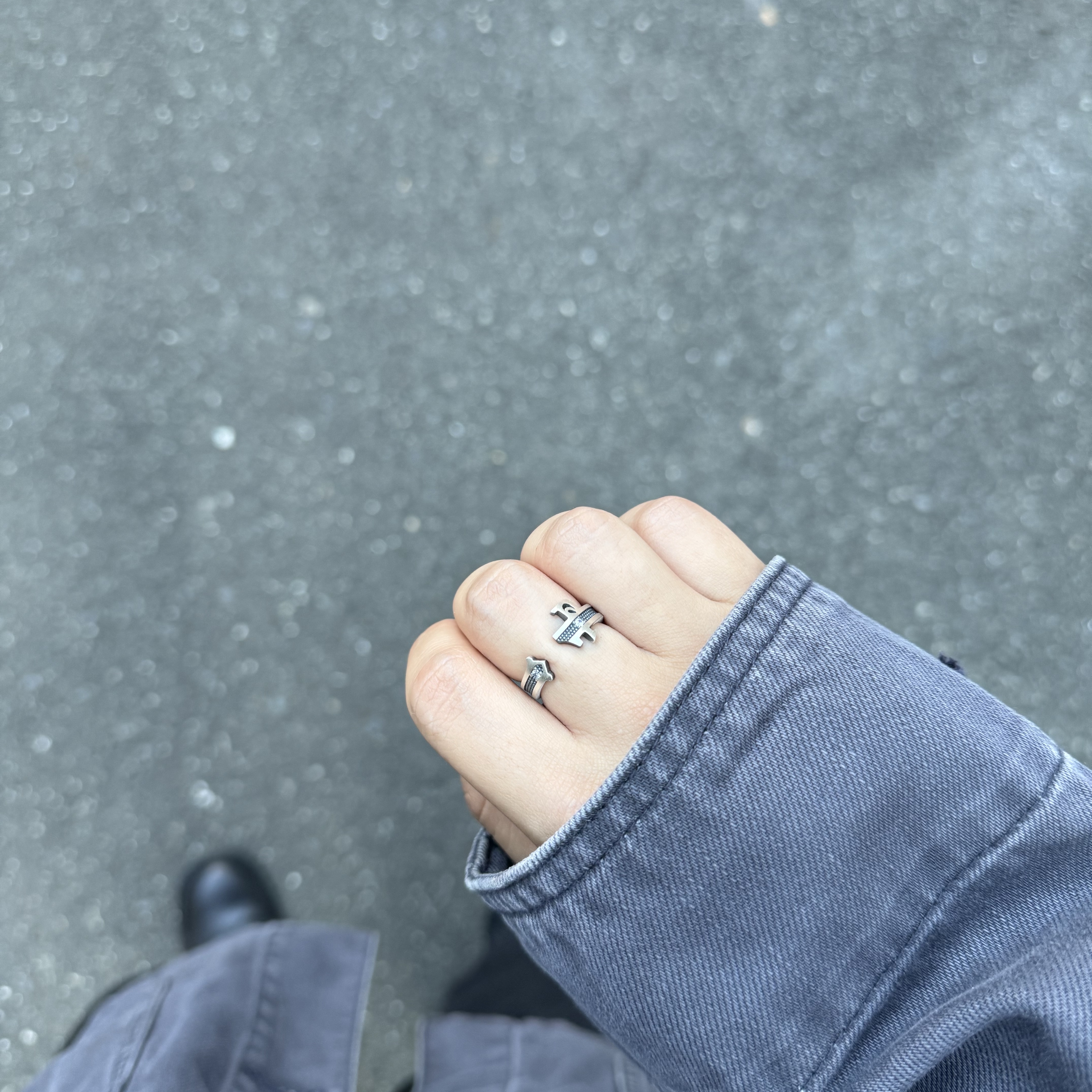 [프리오더] Polyteru 925 Silver Ring 001 Symbol P 착용 스타일