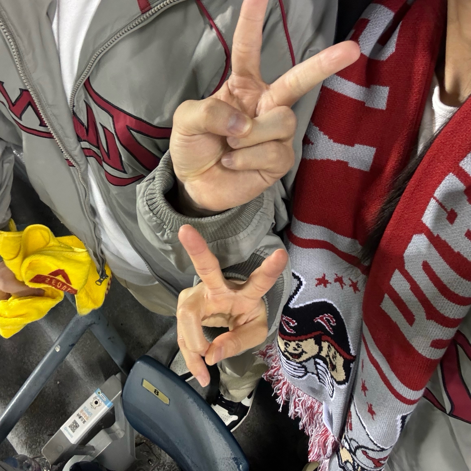BDNS x LG TWINS Dugout Jacket Grey, BDNS x LG TWINS Road To Dynasty Muffler 착용 스타일