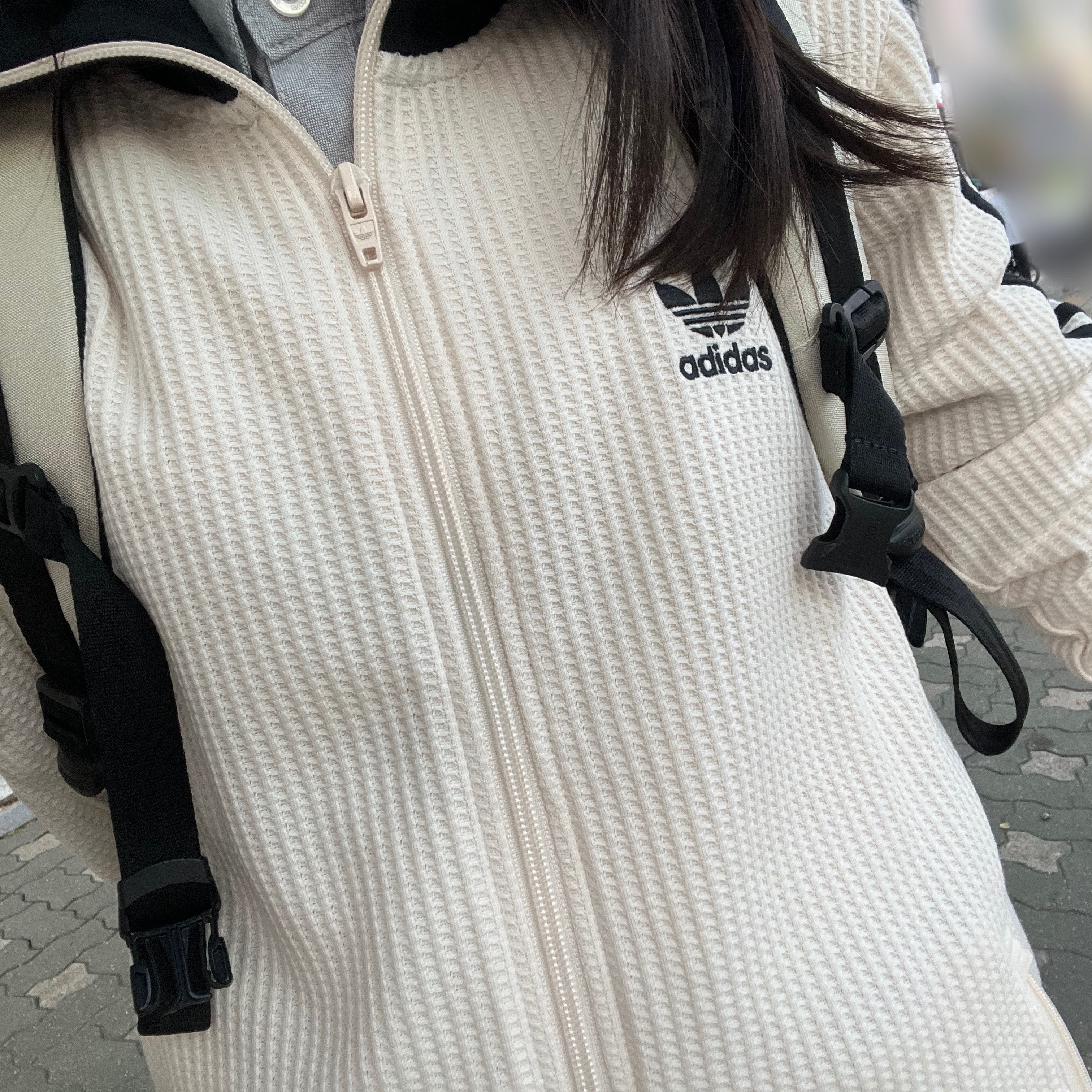 Adidas Waffle Beckenbauer Track Top Wonder White - KR Sizing 착용 스타일
