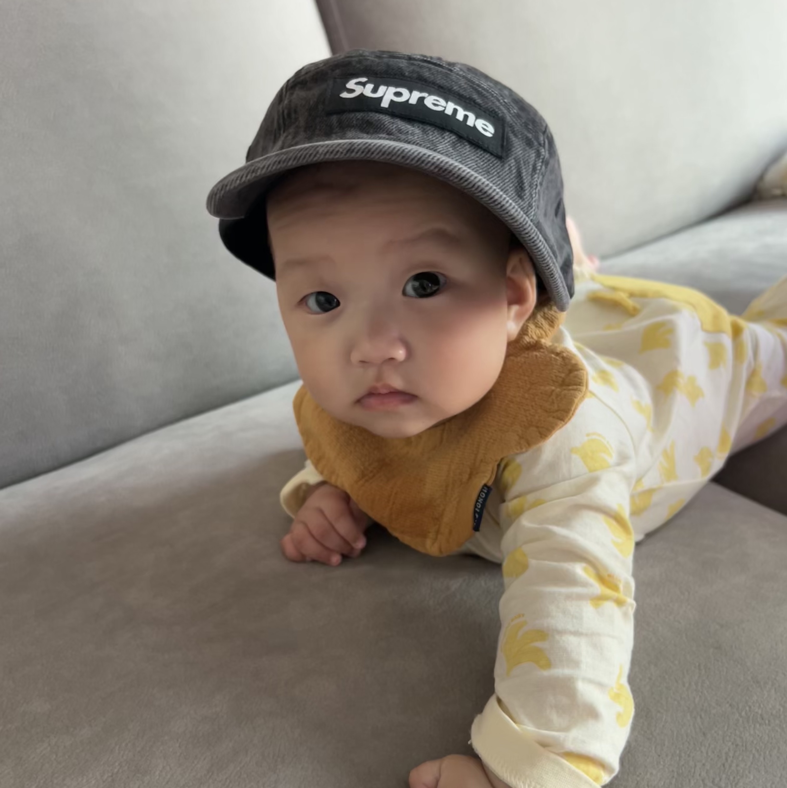 Supreme Denim Camp Cap Black - 23SS 착용 스타일