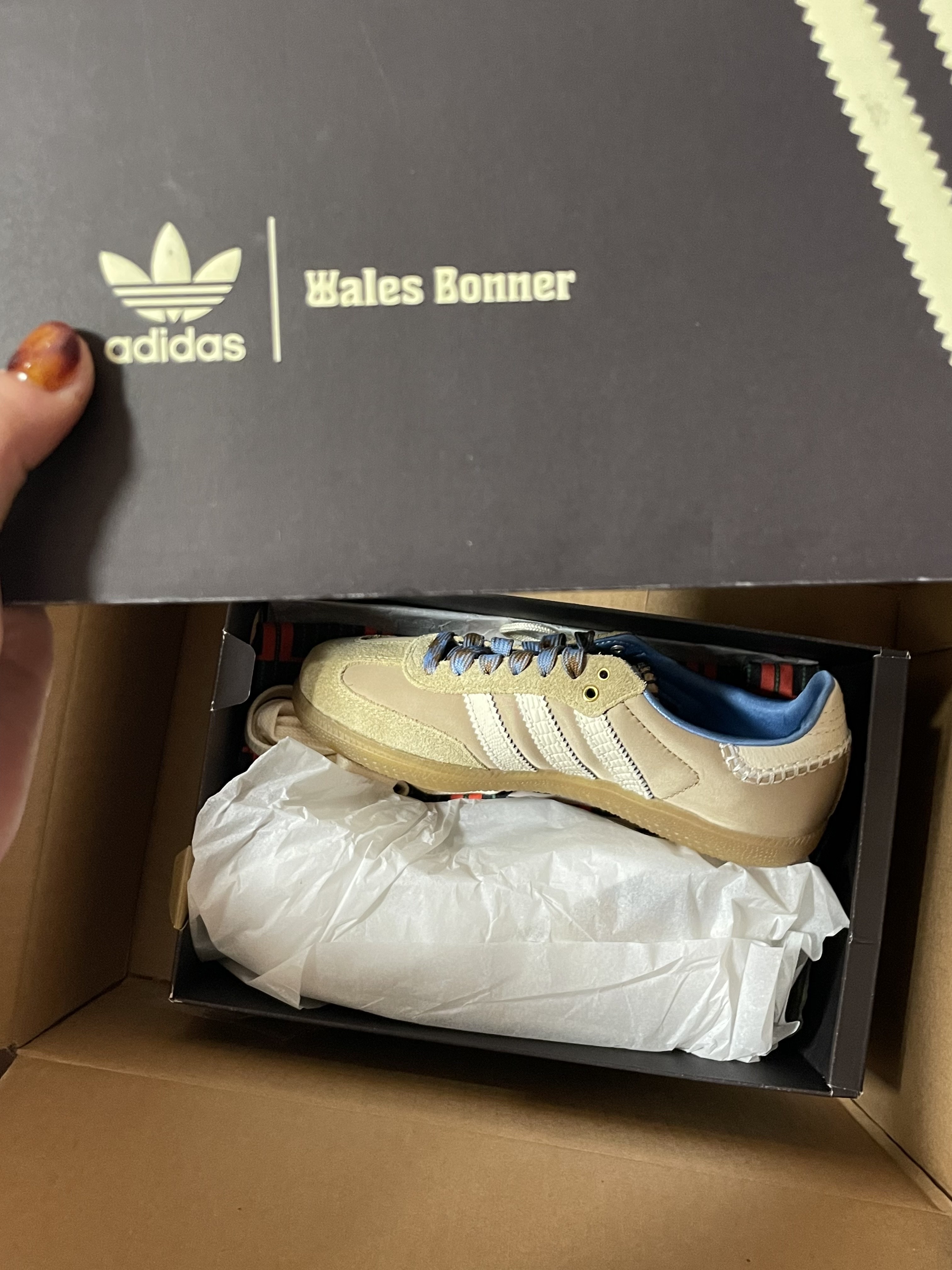 Adidas x Wales Bonner Samba Supplier Colour Wonder White 착용 스타일 - 1