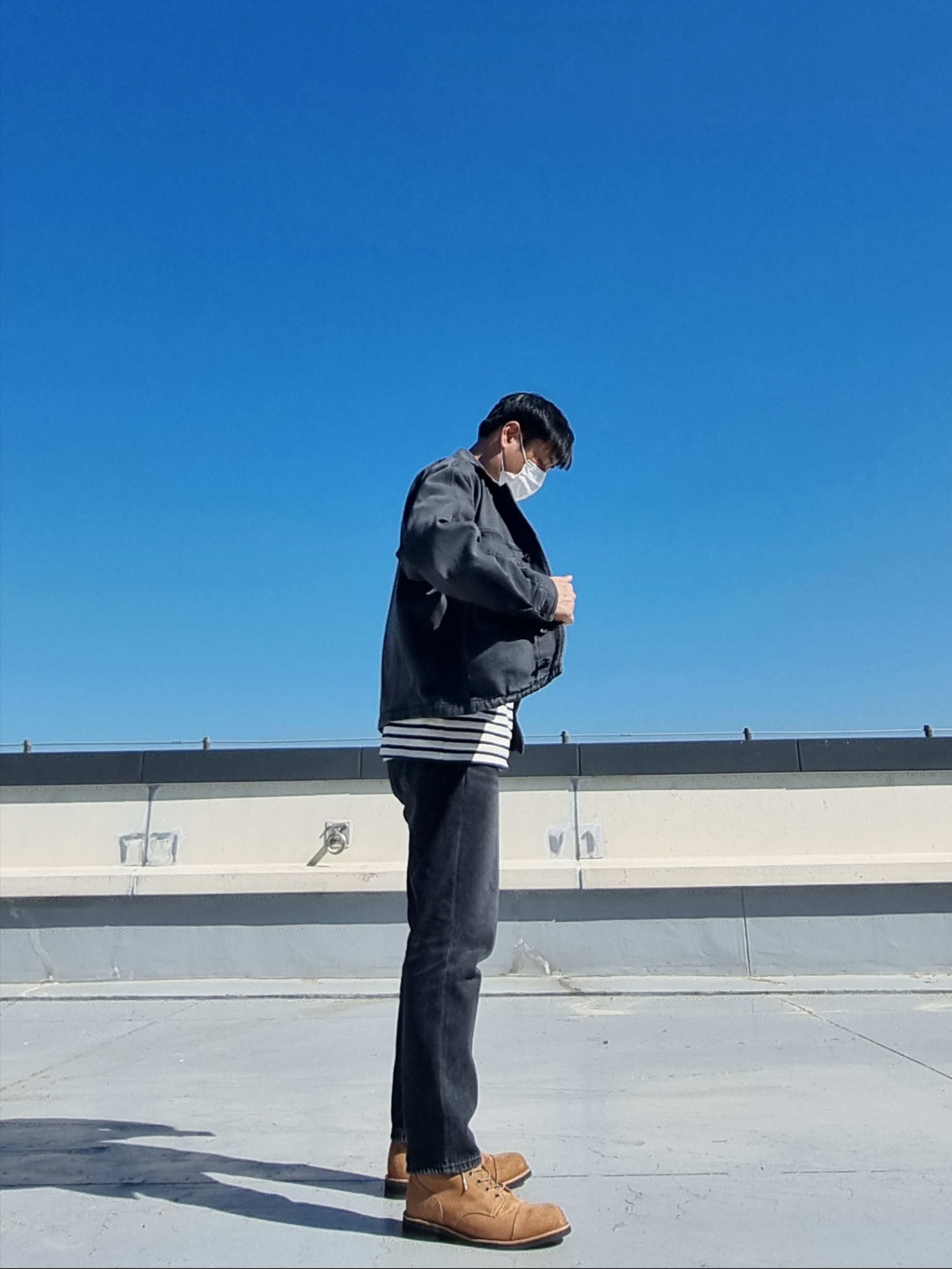 JOSEPHT WorkBoots Beige, Saint James Meridien Moderne Striped Sailor Shirt Ecru Marine 착용 스타일 - 3