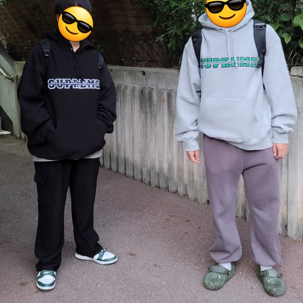 Supreme Collegiate Acronym Hooded Sweatshirt Black - 24FW 착용 스타일 - 1