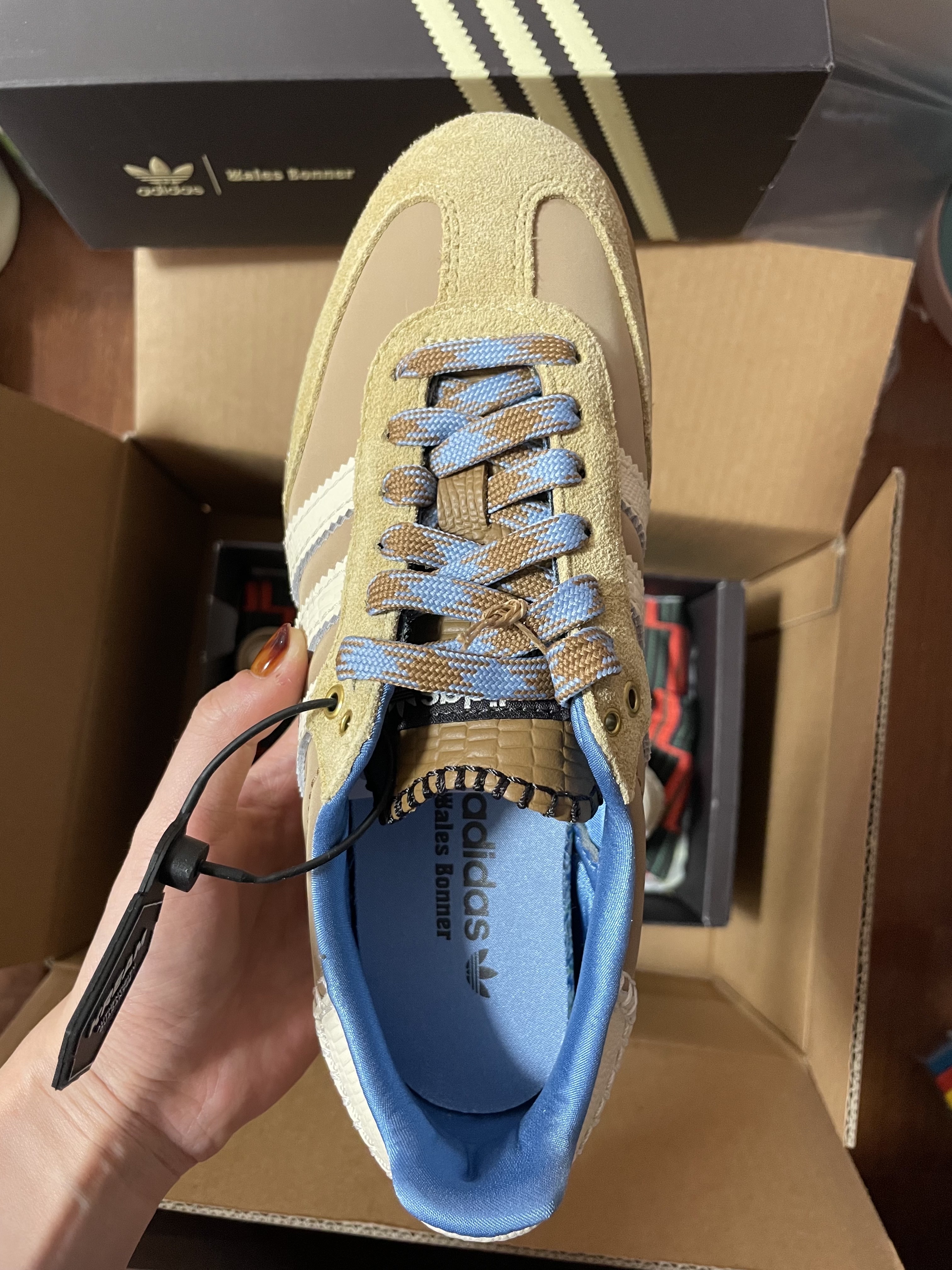 Adidas x Wales Bonner Samba Supplier Colour Wonder White 착용 스타일 - 2