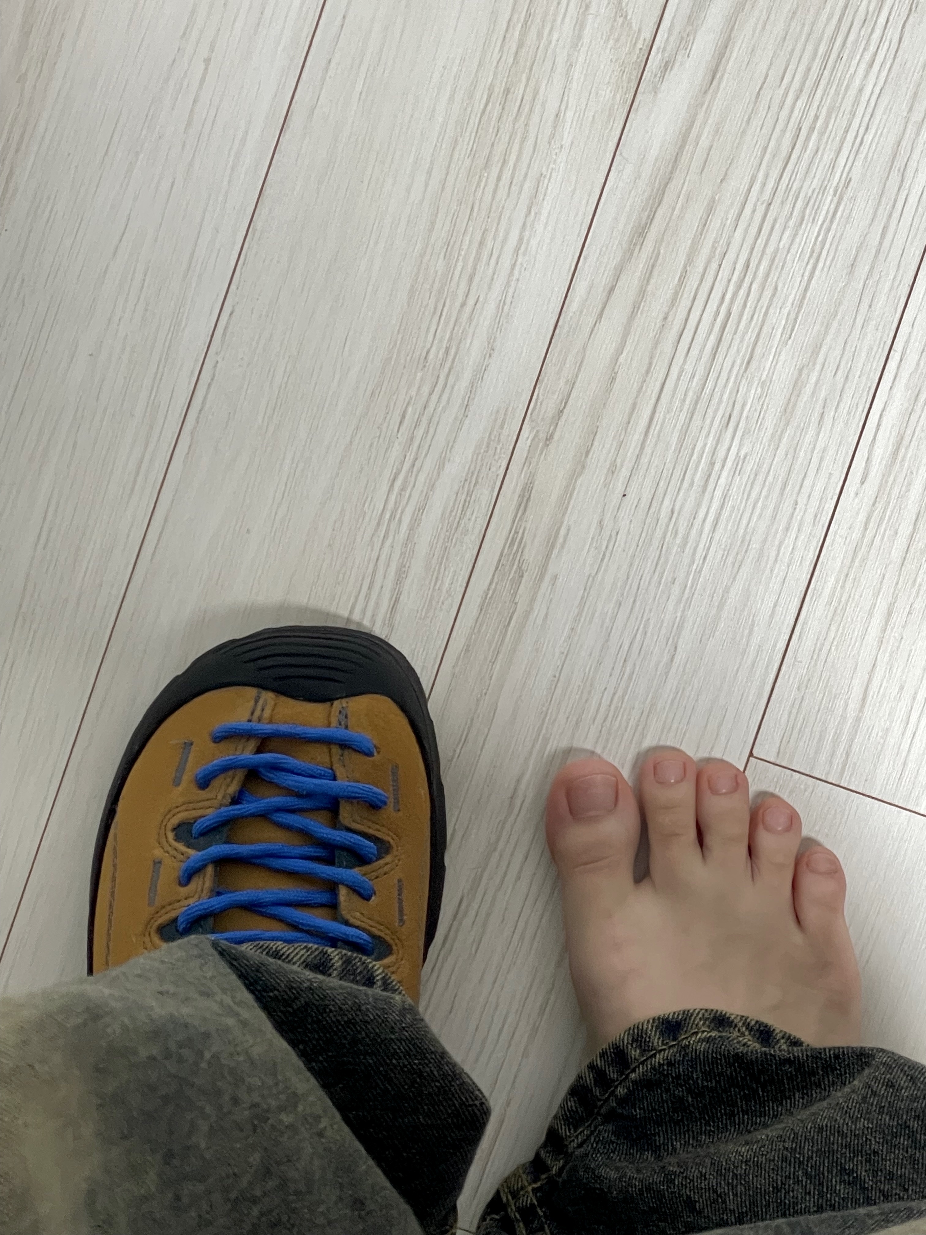 Keen Jasper Suede Sneakers Camel 착용 스타일