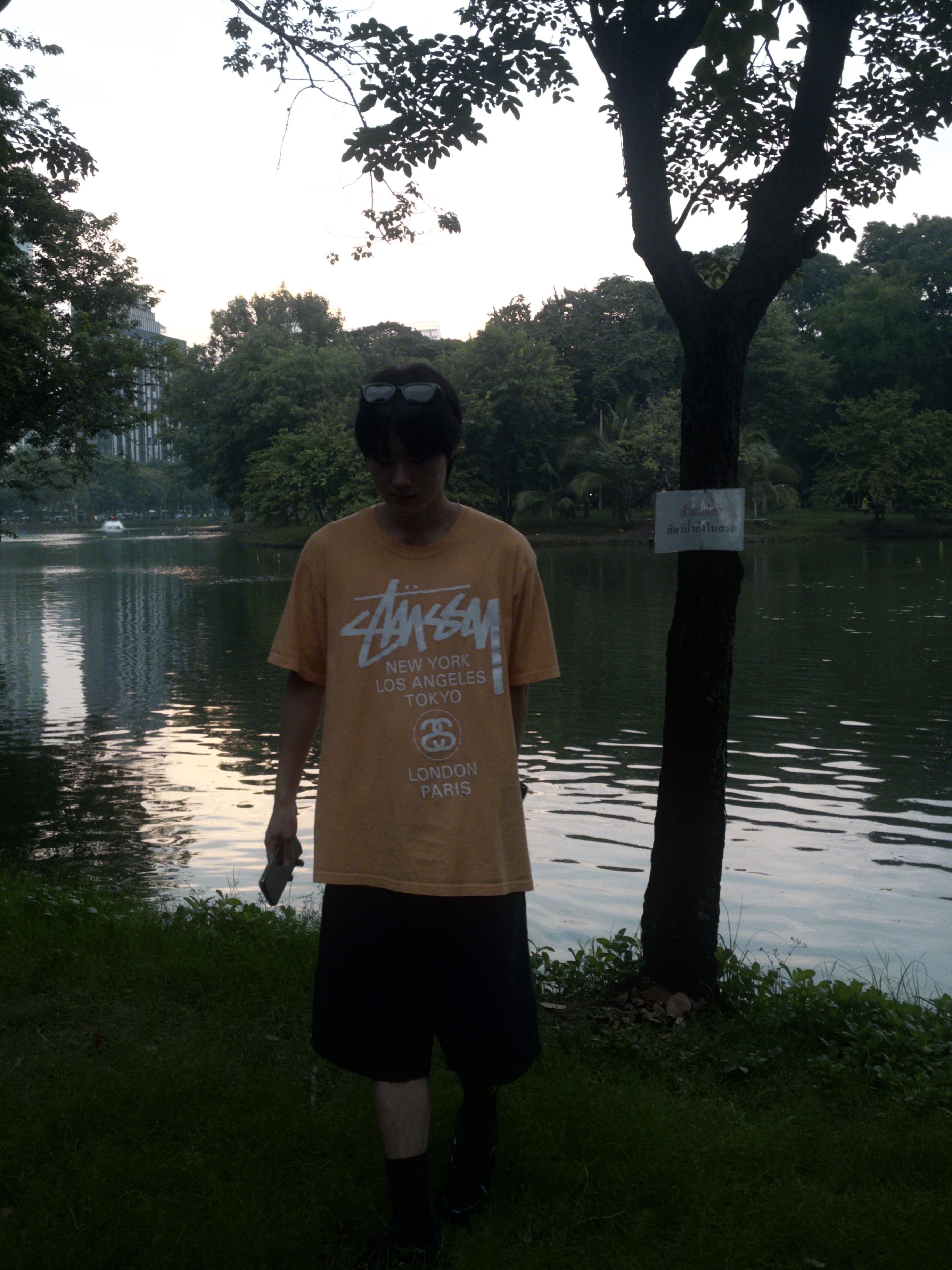 New Balance 860v2 Black Grey, Stussy World Tour T-Shirt Peach 2021 착용 스타일 - 4