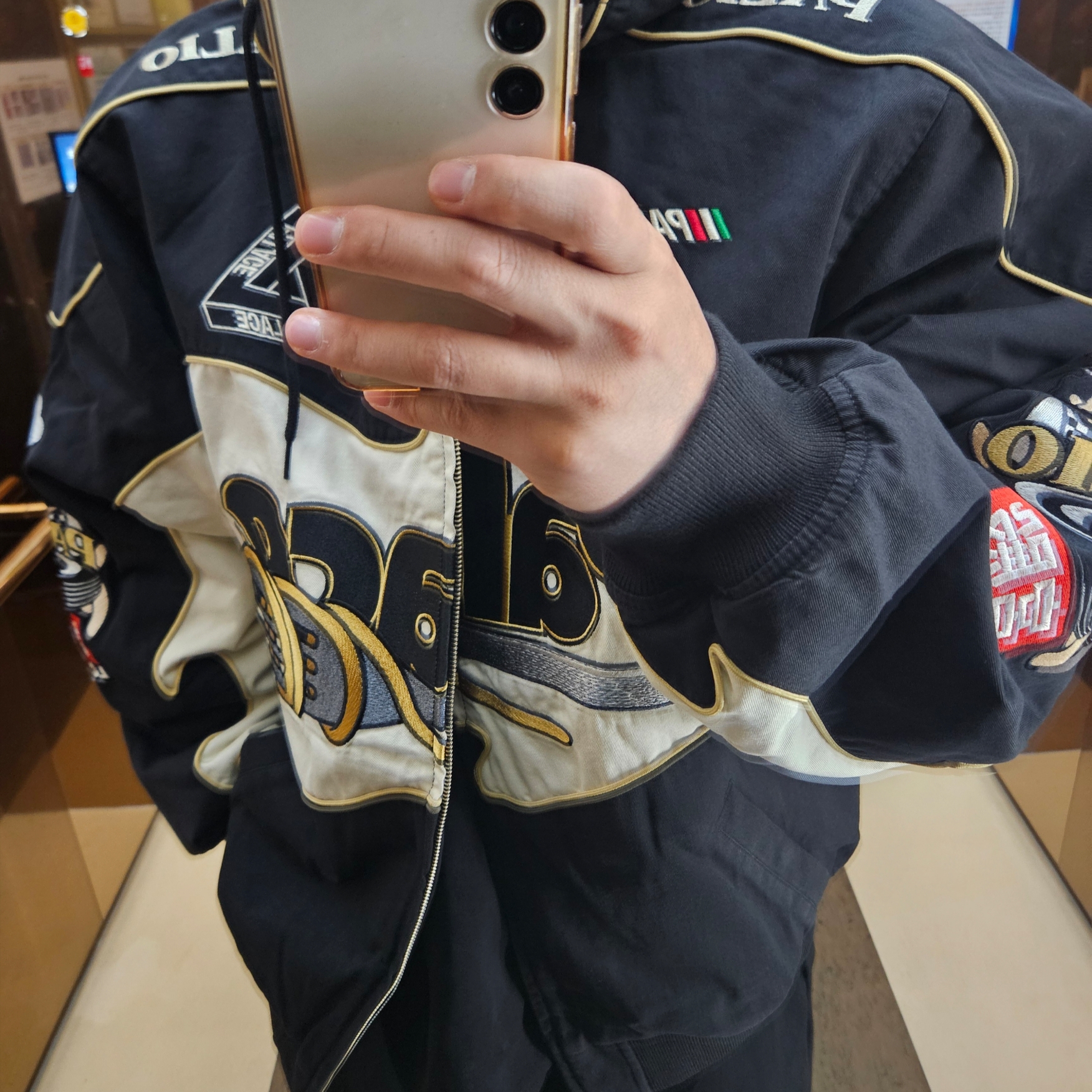 Palace Pasta Jacket Black - 24FW 착용 스타일