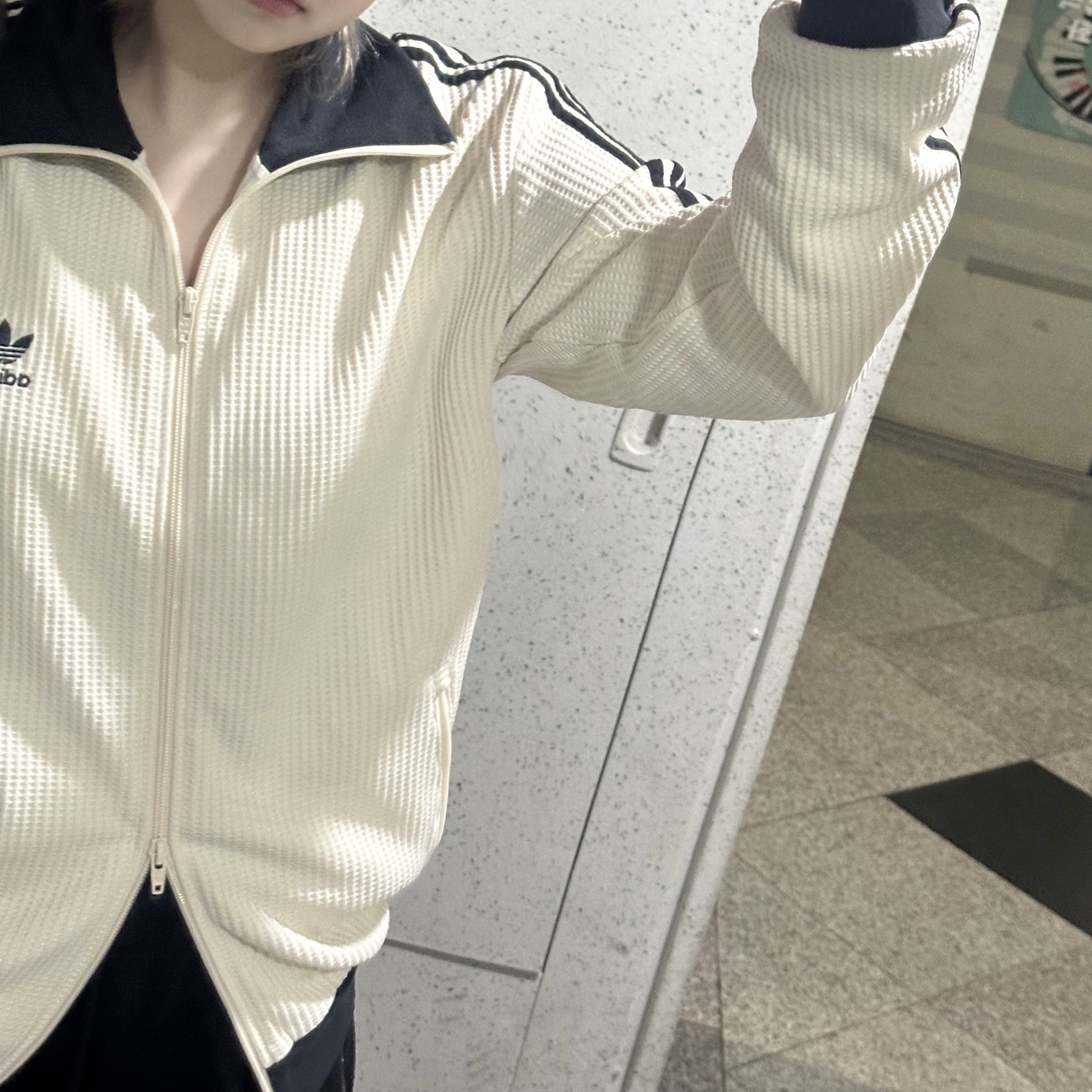 Adidas Waffle Beckenbauer Track Top Wonder White - KR Sizing 착용 스타일