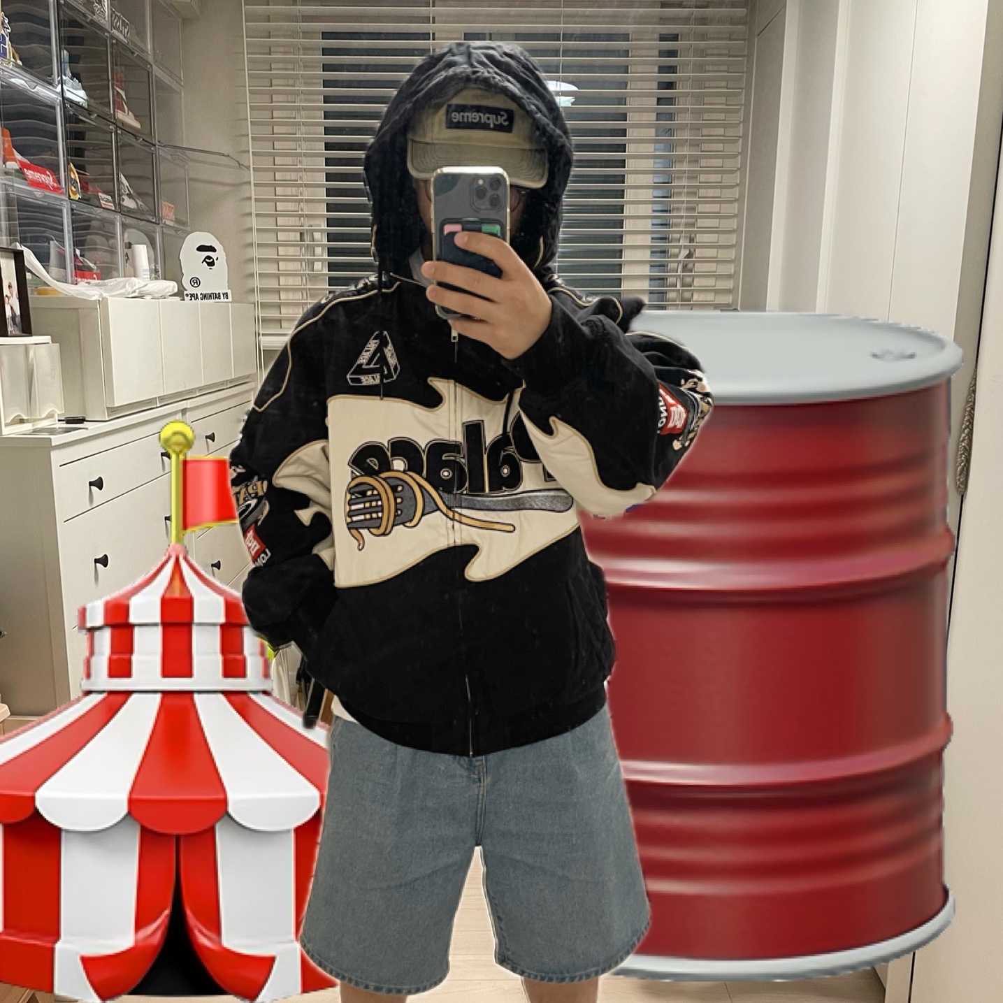Palace Pasta Jacket Black - 24FW 착용 스타일 - 2
