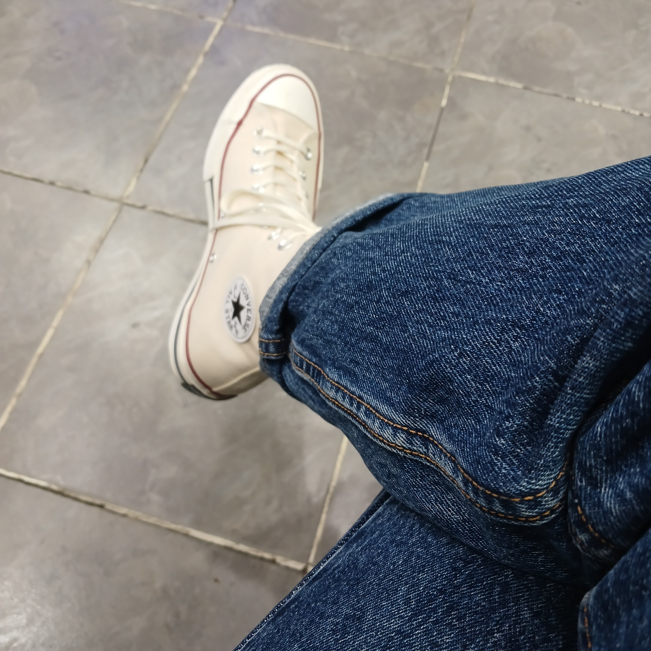 Converse Chuck 70 High Parchment 착용 스타일