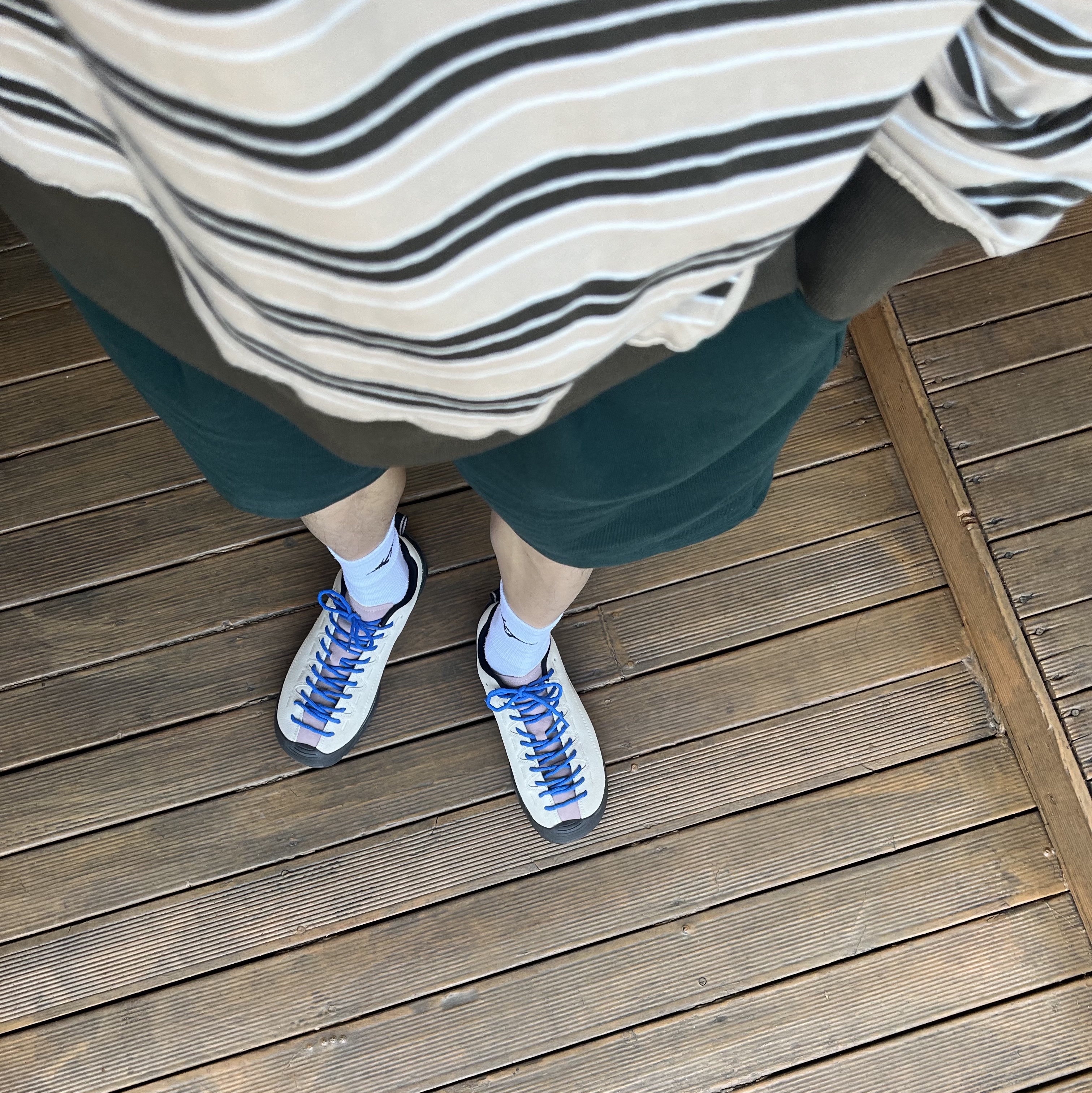 (W) Keen Jasper Suede Sneakers Birch Fawn 착용 스타일