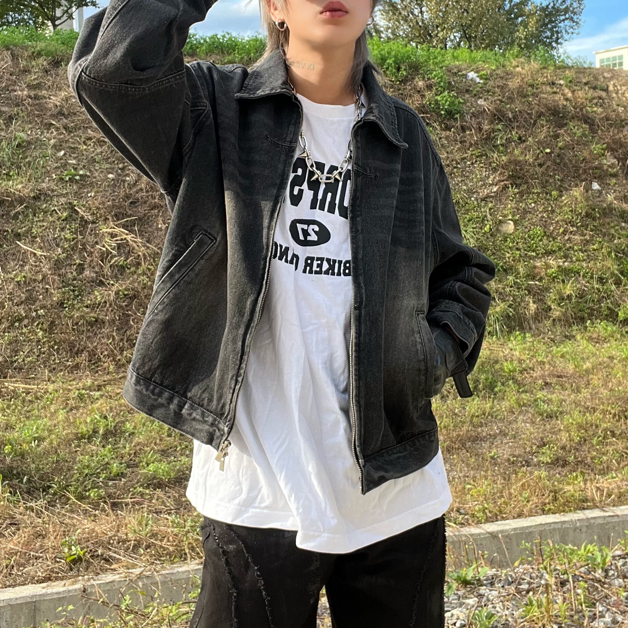 Rick Owens Lido Vintage Sneakers Black Milk 착용 스타일 - 4