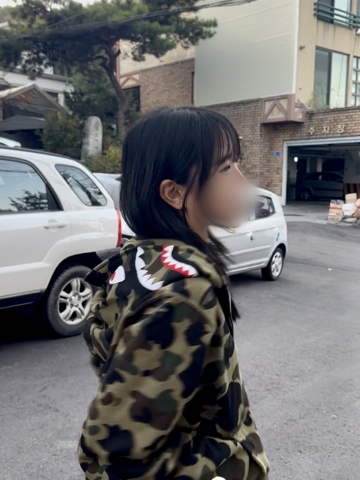 BAPE PONR 1st Camo 2nd Shark Full Zip Hoodie Green 착용 스타일 - 1