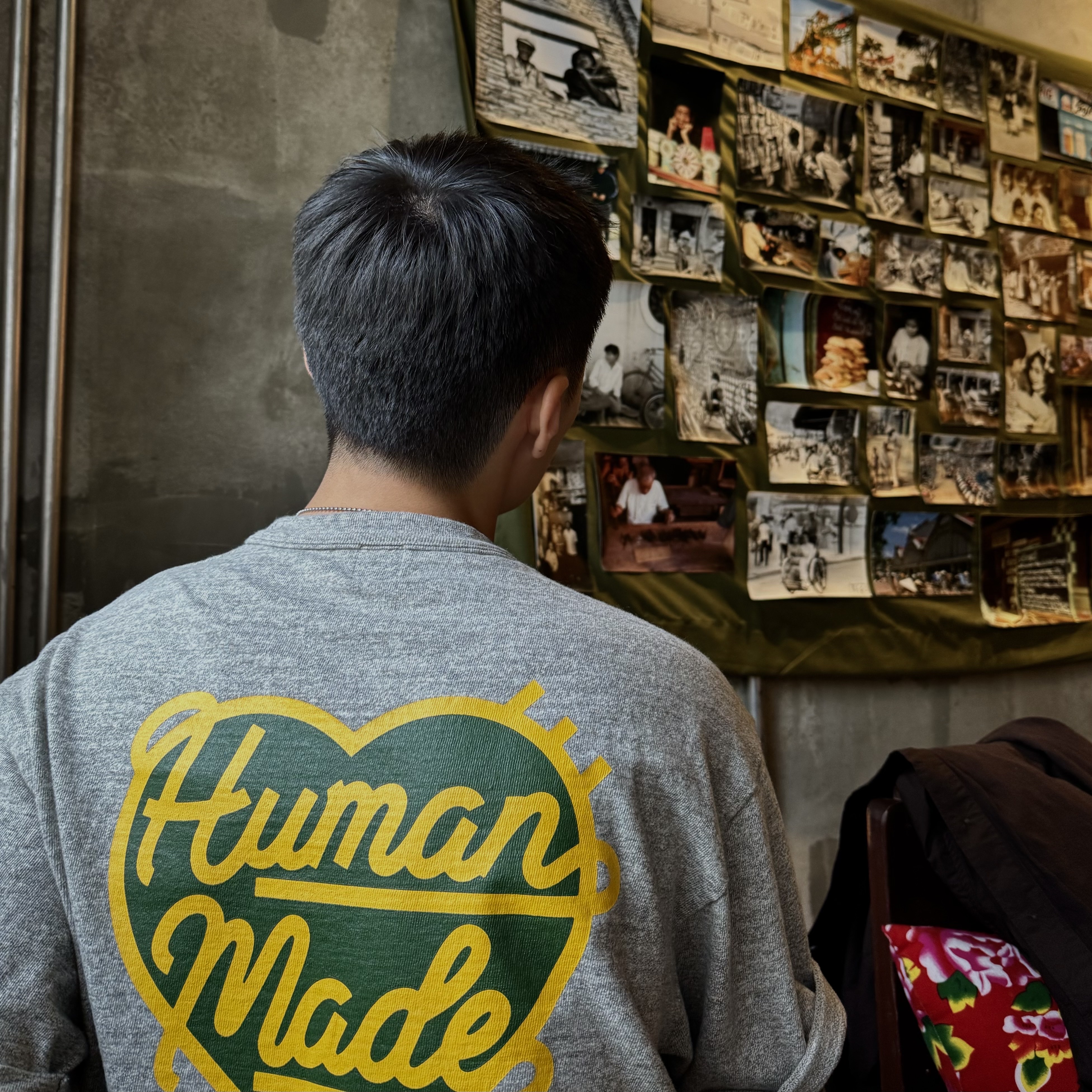 Human Made Heart Badge T-Shirt Gray 착용 스타일