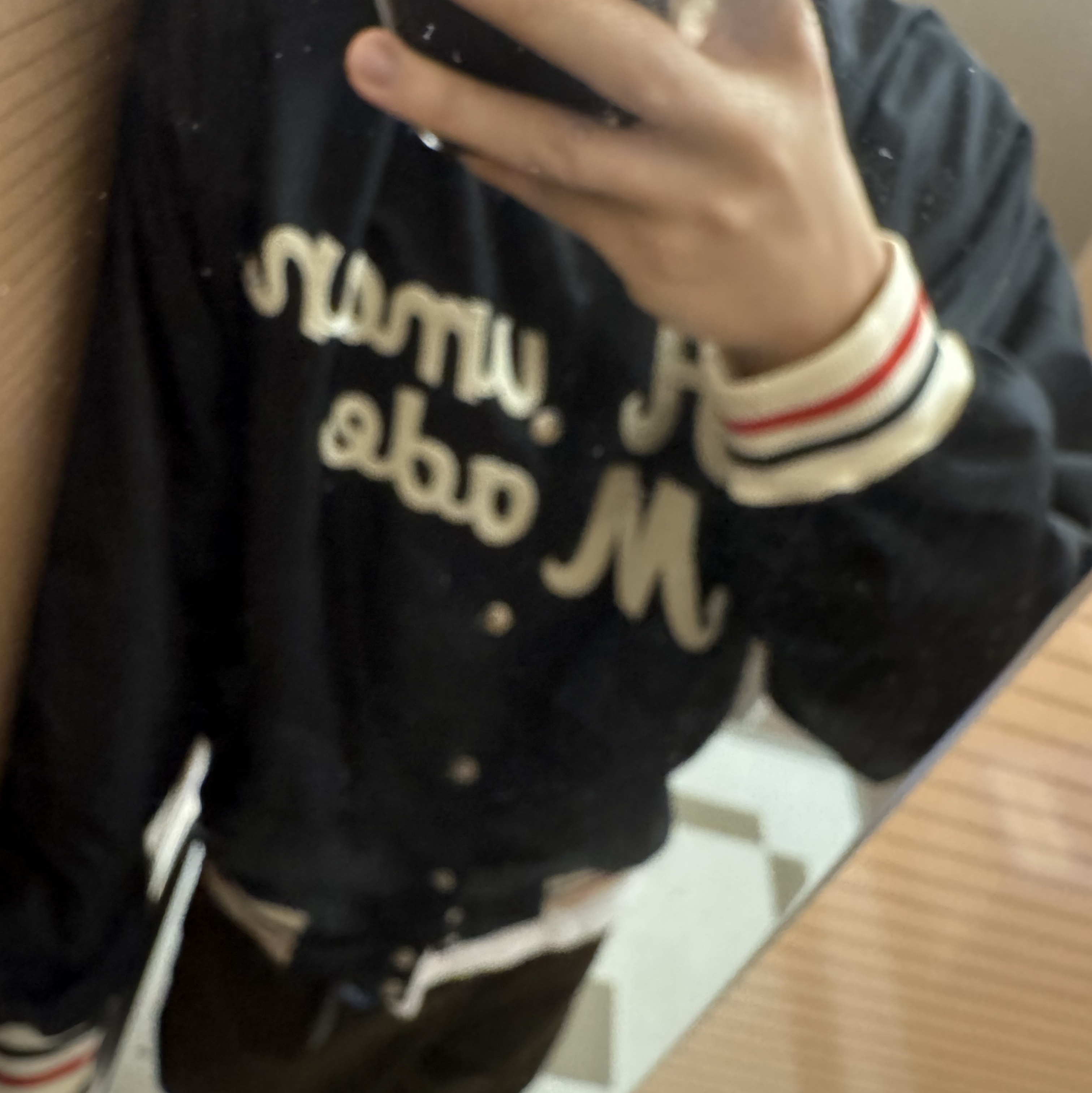 Human Made Nylon Stadium Jacket Black 착용 스타일