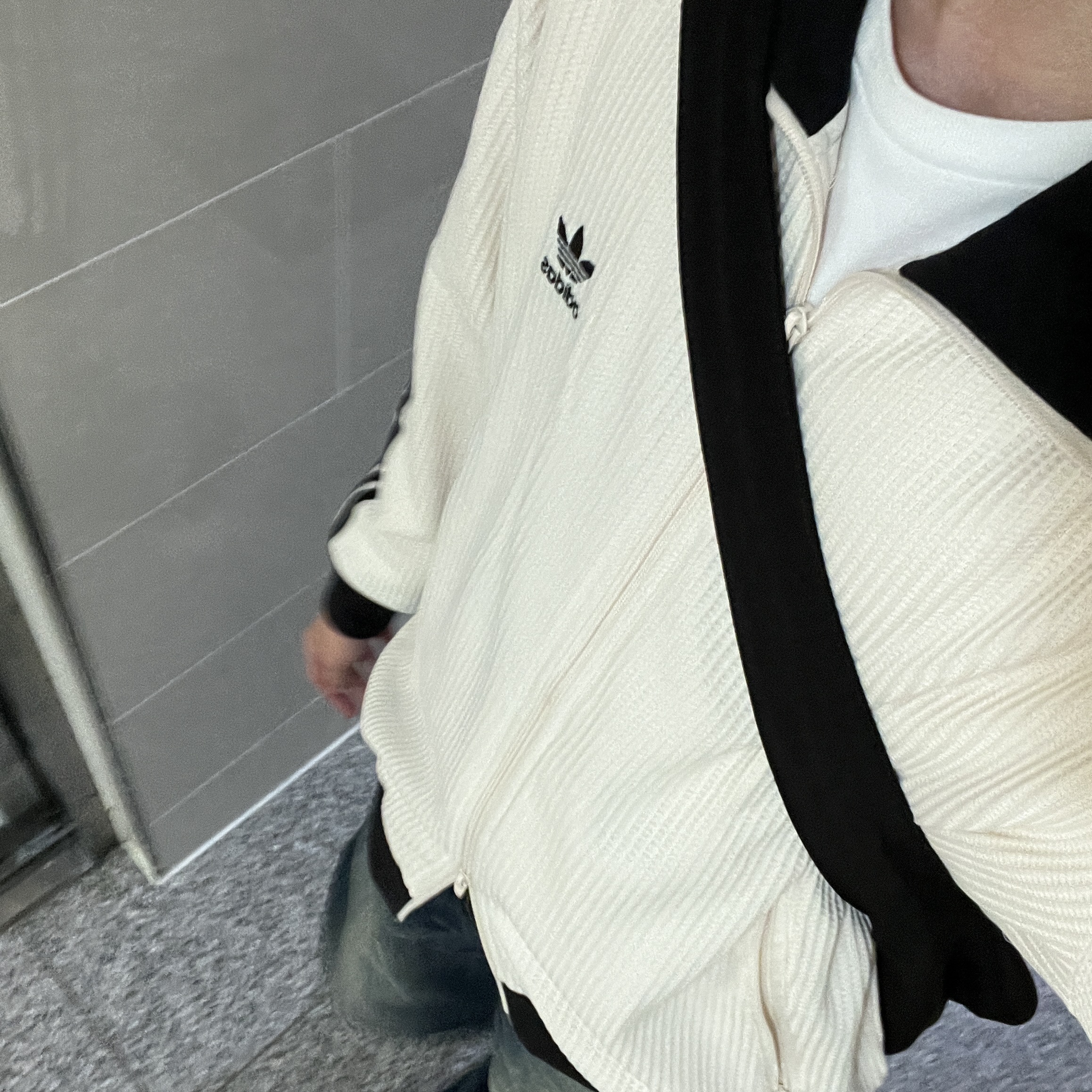 Adidas Waffle Beckenbauer Track Top Wonder White - KR Sizing 착용 스타일