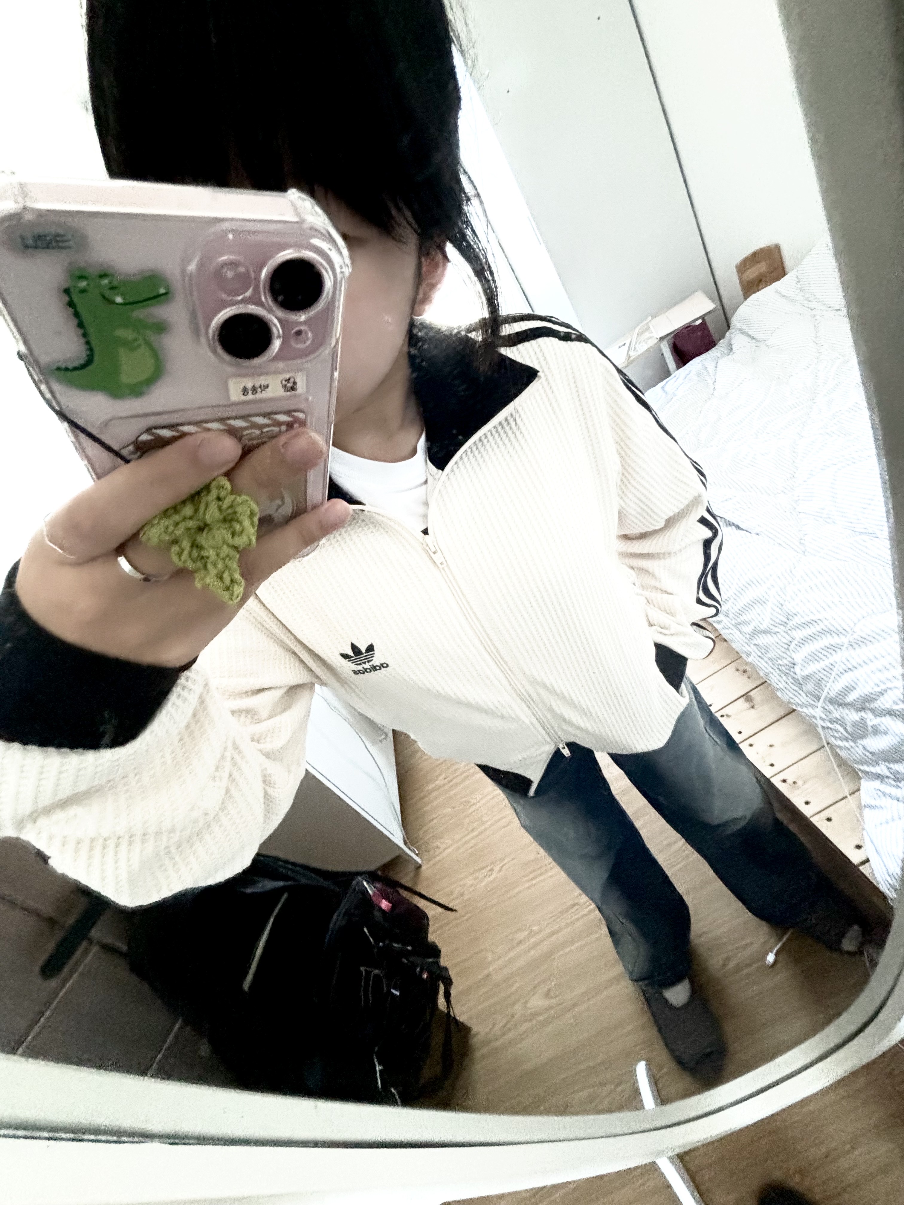 Adidas Waffle Beckenbauer Track Top Wonder White - KR Sizing 착용 스타일