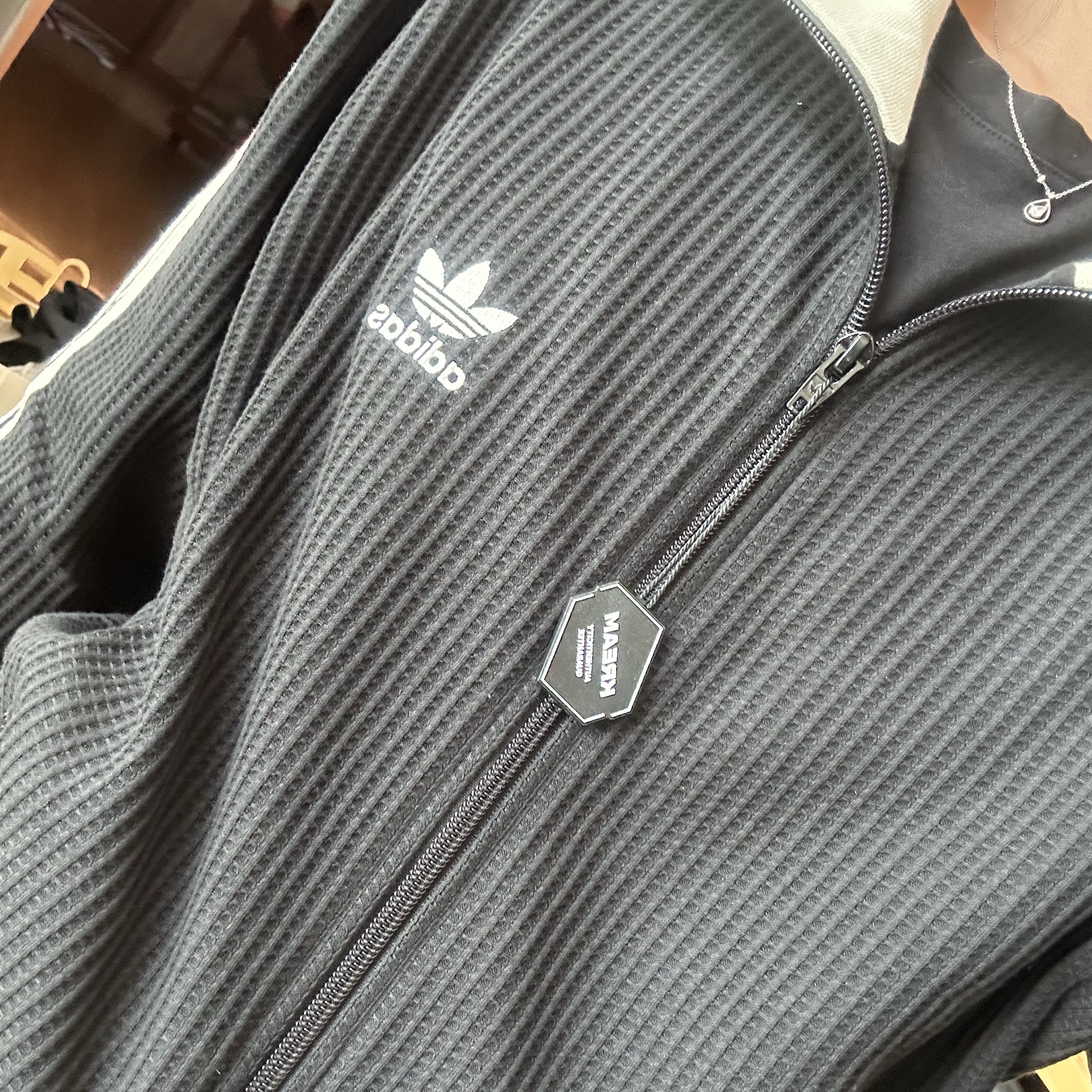 Adidas Waffle Beckenbauer Track Top Black - KR Sizing 착용 스타일