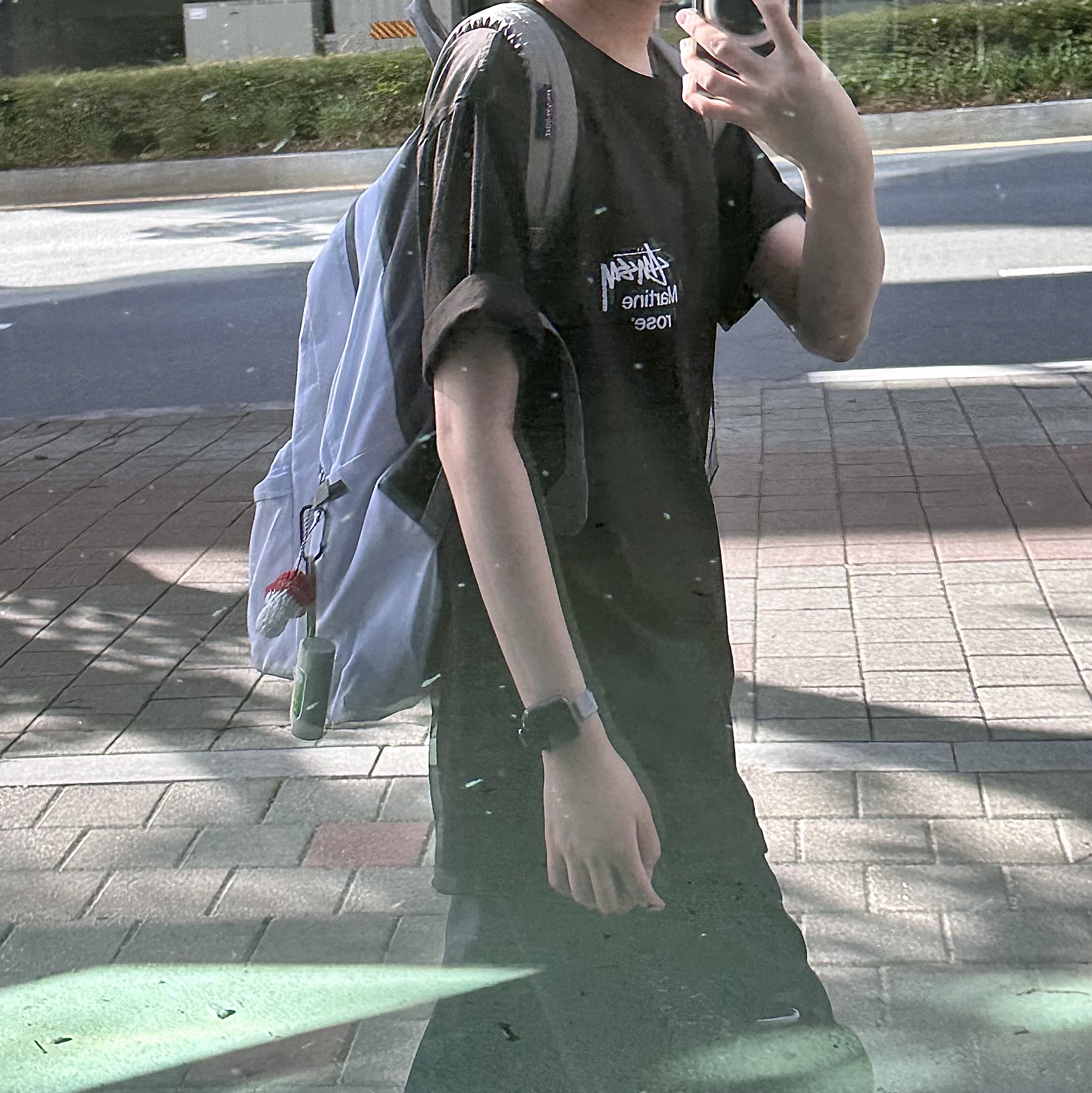 Stussy x Martine Rose Collage Pigment Dyed T-Shirt Black, (W) Nike NSW Everything Woven Mid-Rise Open-Hem Trousers Black White - Asia 착용 스타일