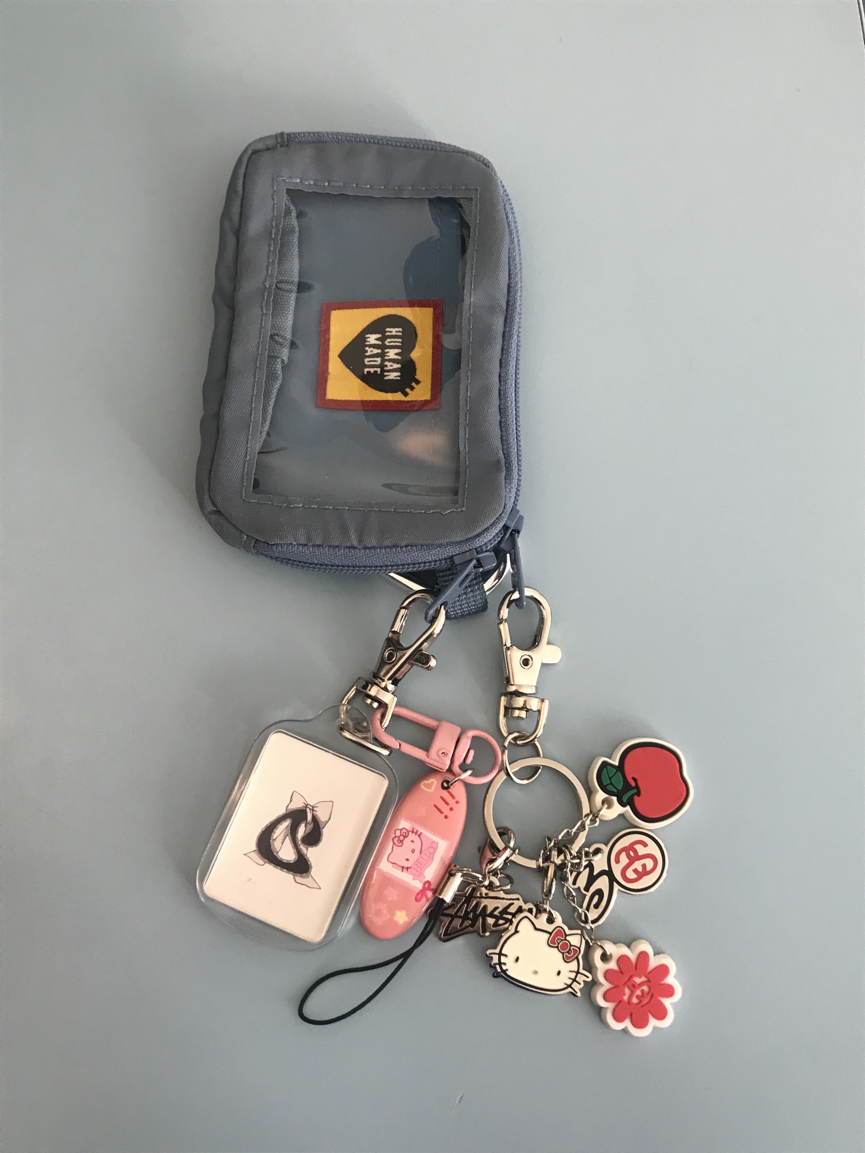 Human Made Military Card Case Blue 착용 스타일