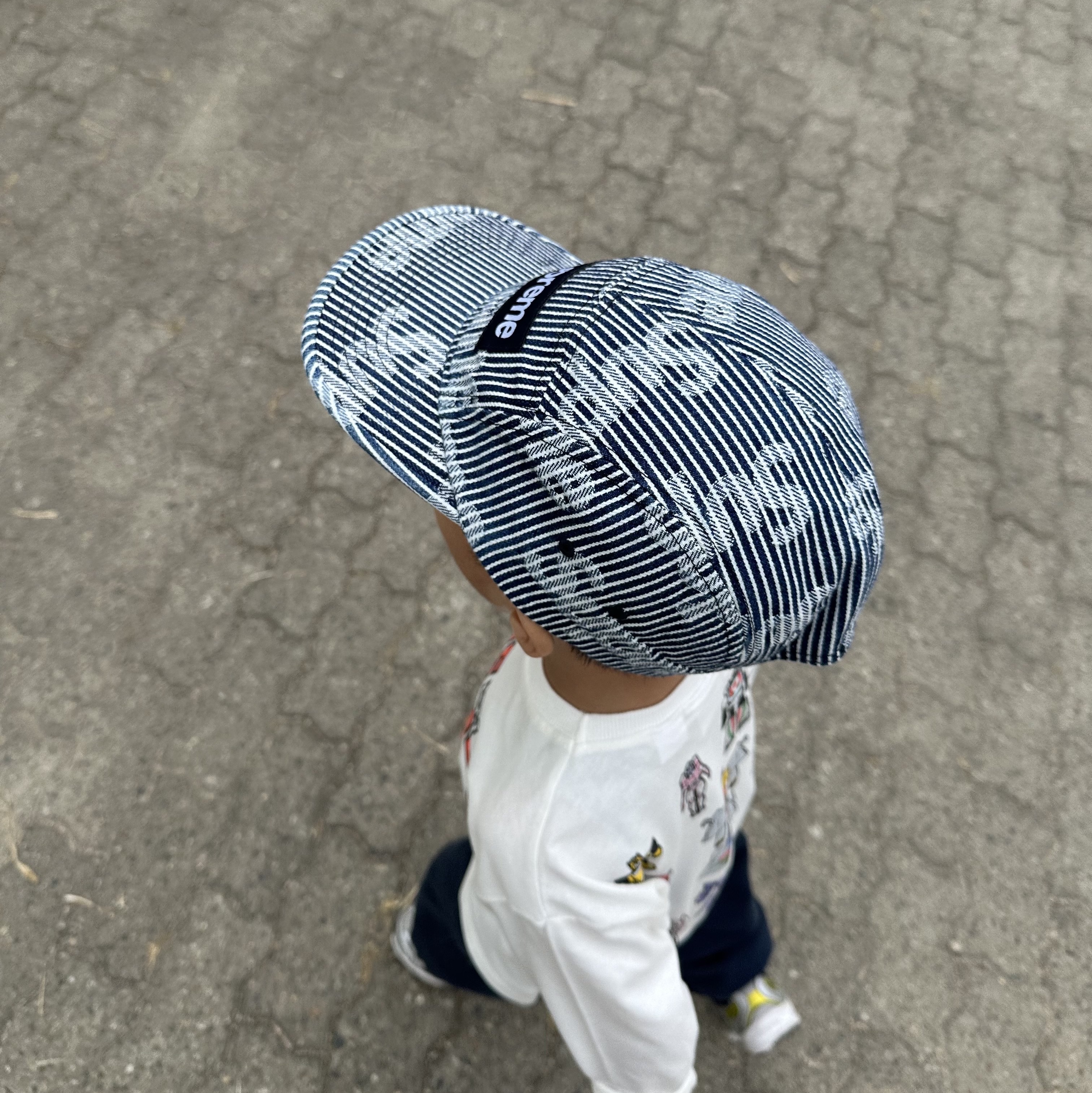 Supreme Denim Camp Cap Stripe - 24SS 착용 스타일 - 3