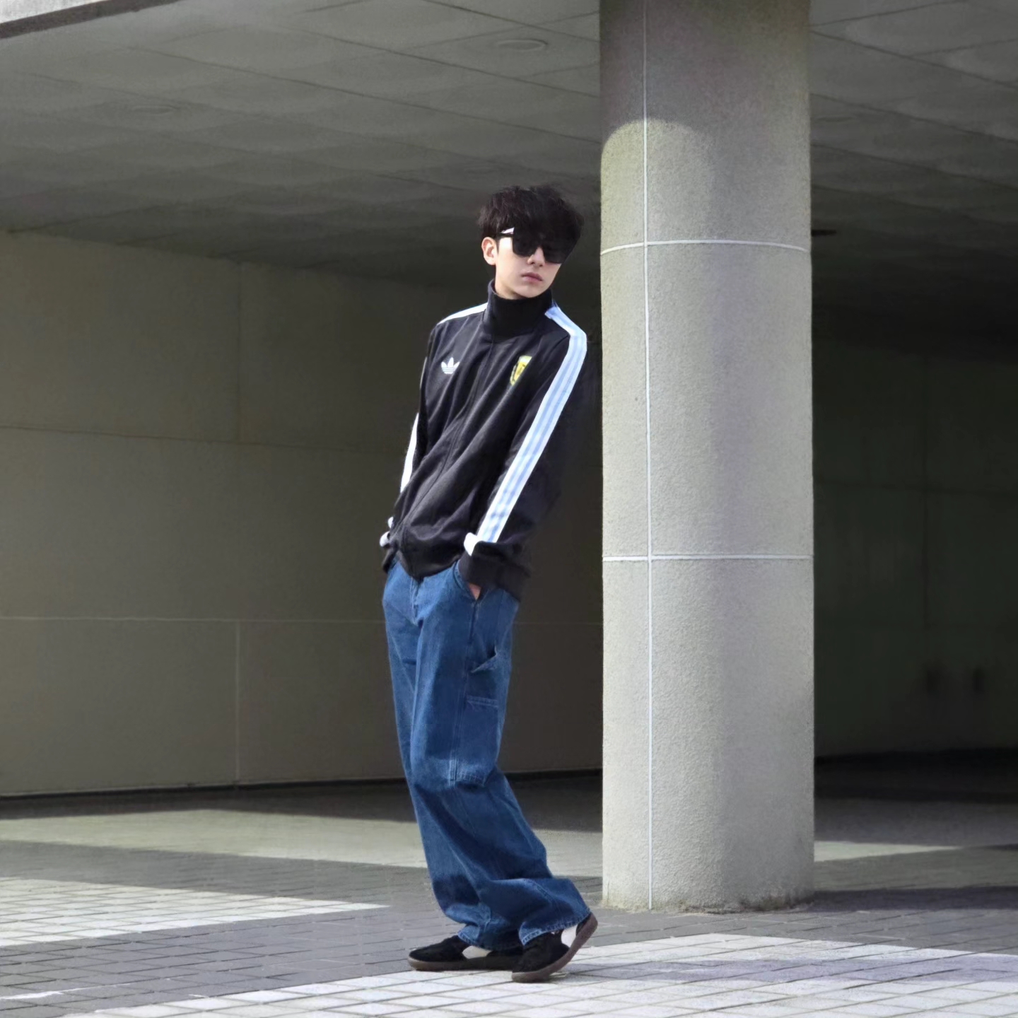 Adidas Argentina Beckenbauer Track Top Utility Black - KR Sizing, Adidas Argentina Beckenbauer Track Top Utility Black - US Sizing 착용 스타일 - 5