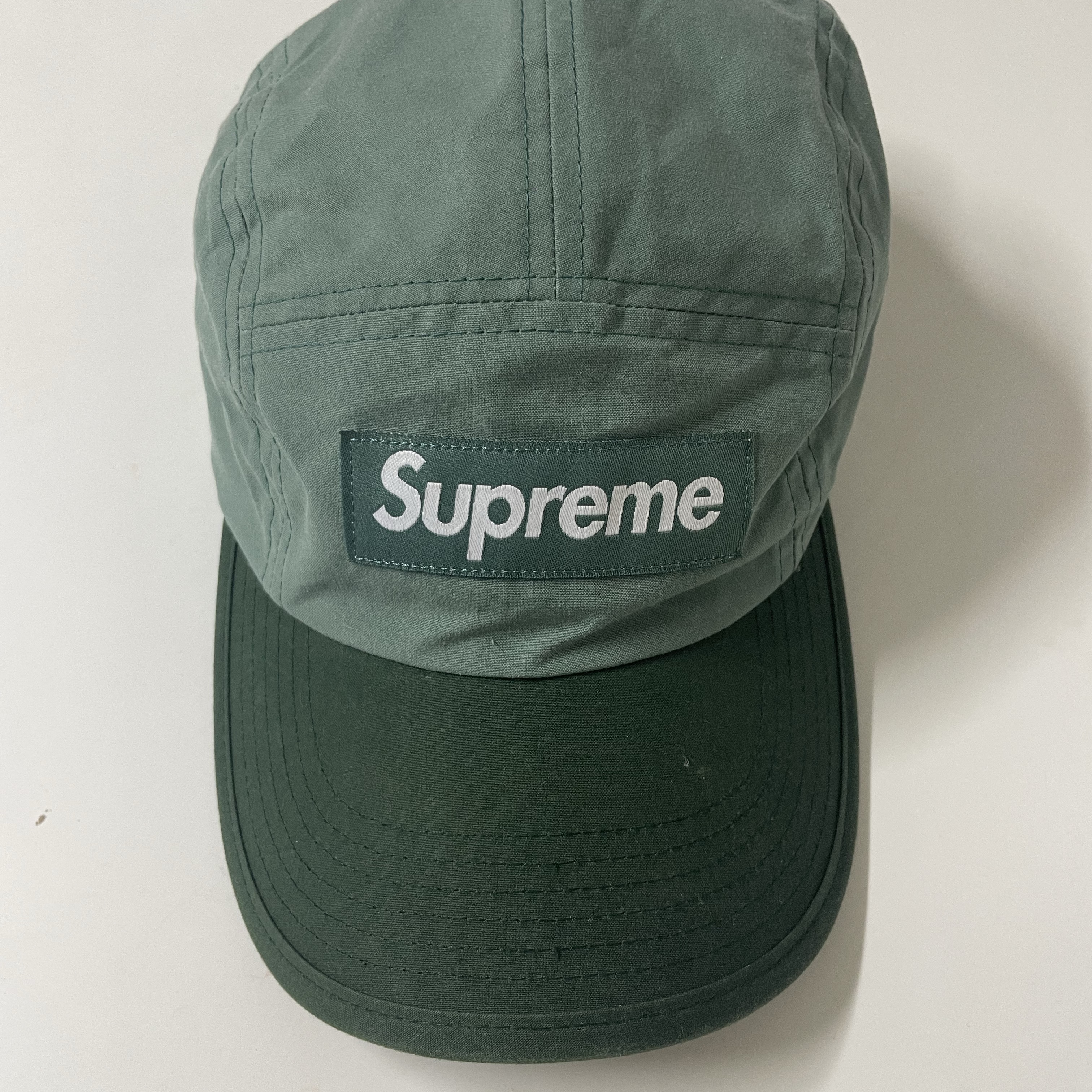 Supreme Waxed Cotton Camp Cap Green - 21FW 착용 스타일