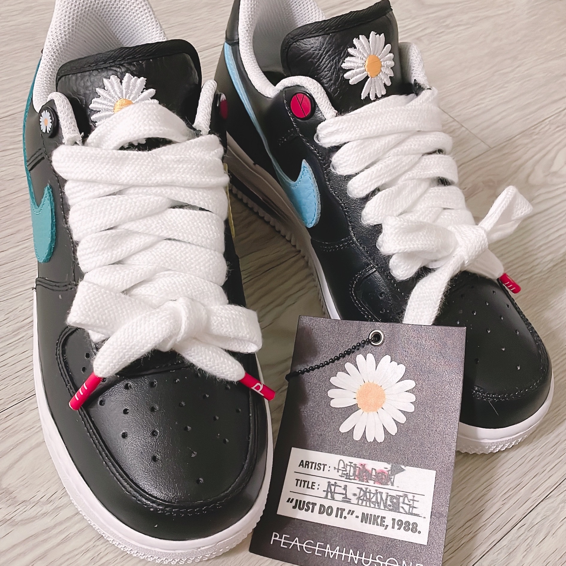 Nike x Peaceminusone Air Force 1 Low Para-Noise 3.0 Black and Multicolor 착용 스타일