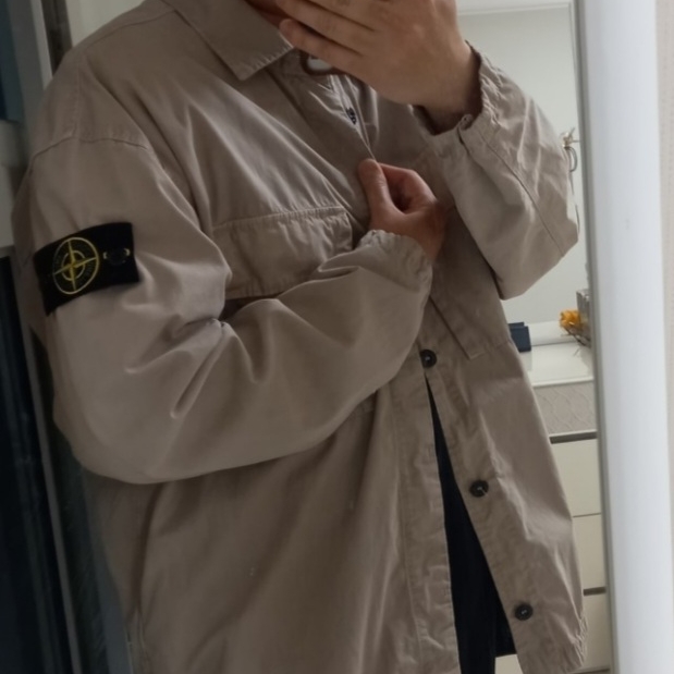 Stone Island 115WN Old Treatment Overshirt Dove Grey - 23SS 착용 스타일 - 7